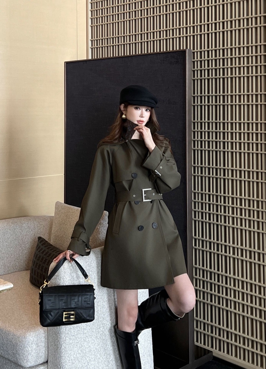 Fen 26fw hooded trench coats