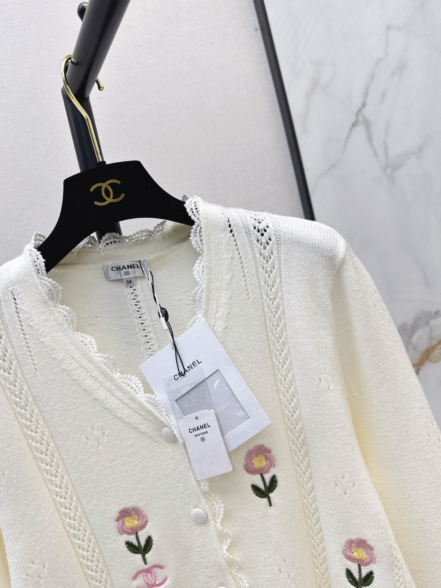 Chan 26fw embroidery knit cardigan