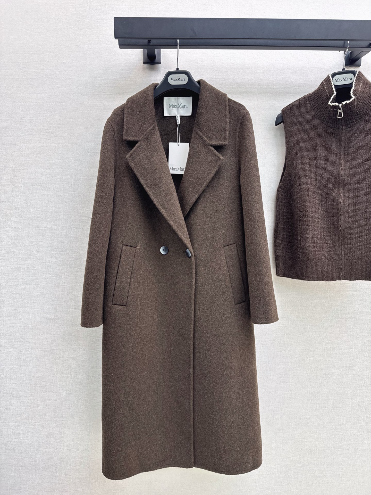 Max 26fw knit vest overcoats sets