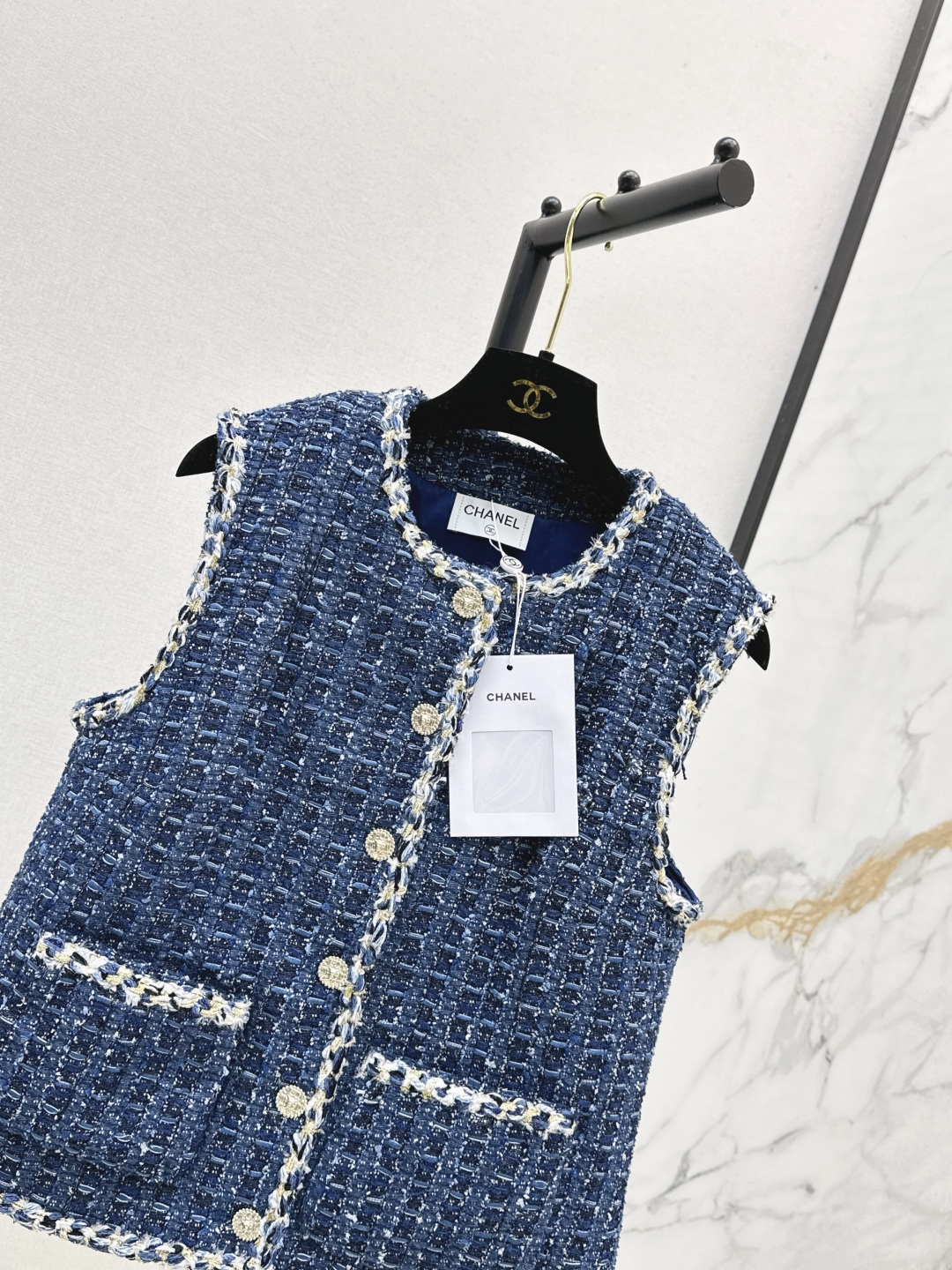 Chan 26fw Tweed Sleeveless Vest