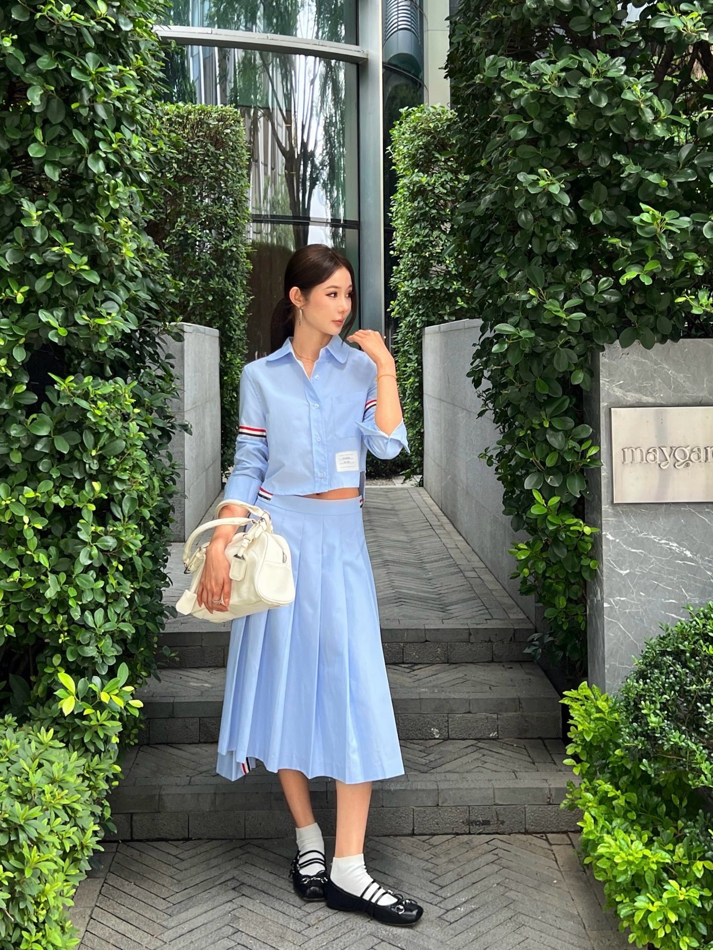 Thom 26fw pleated skirt