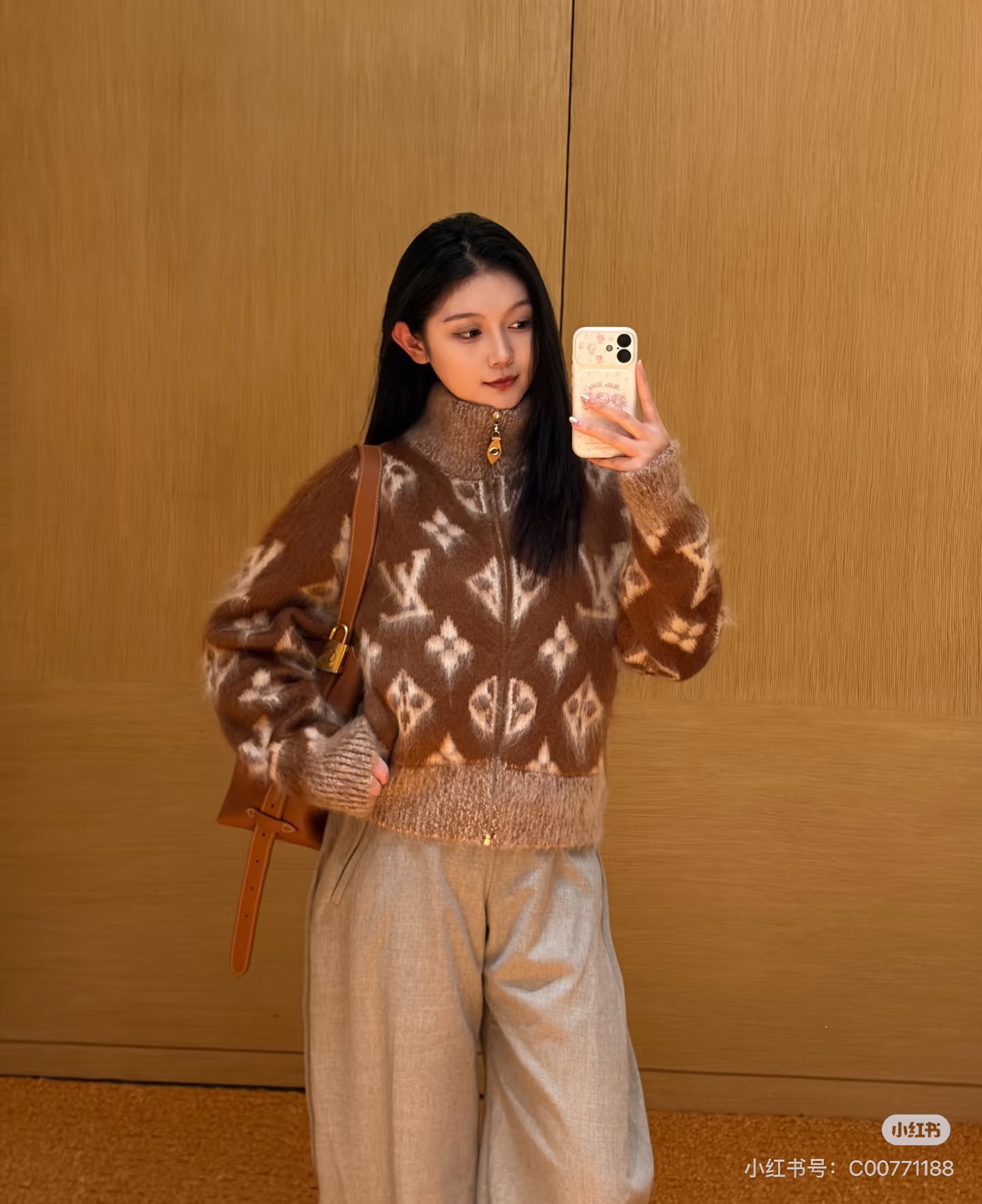 Loui 26fw jacquard zipper cardigan