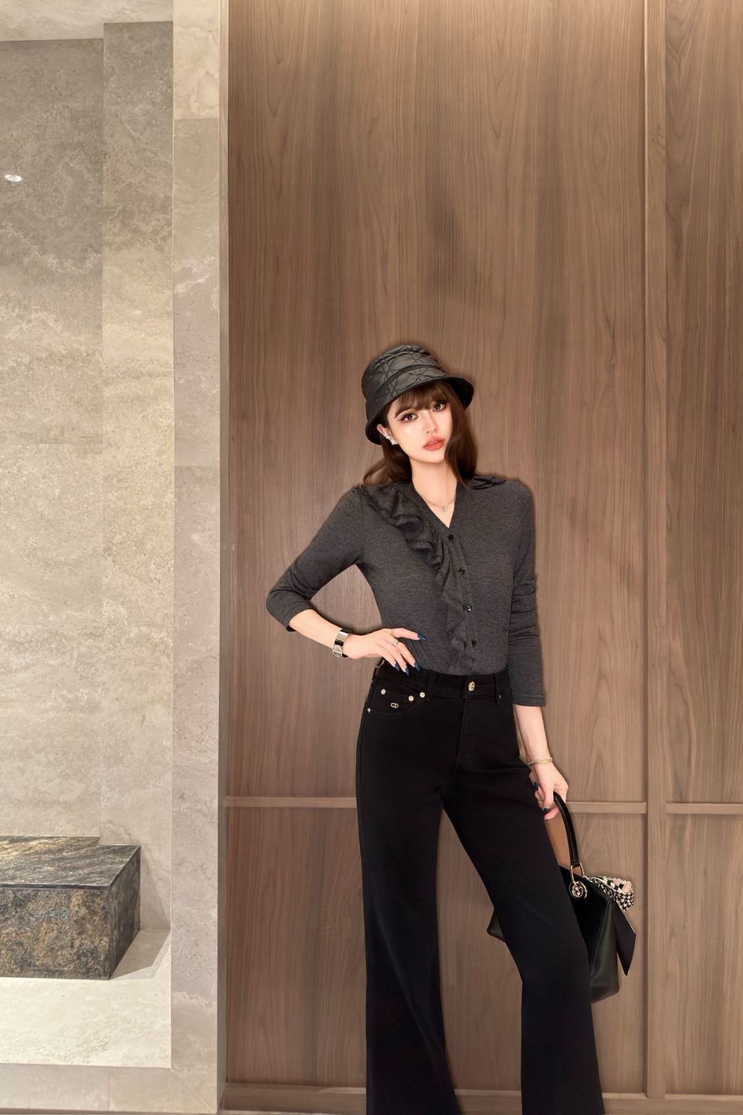 CD 26fw ruffle basic tee
