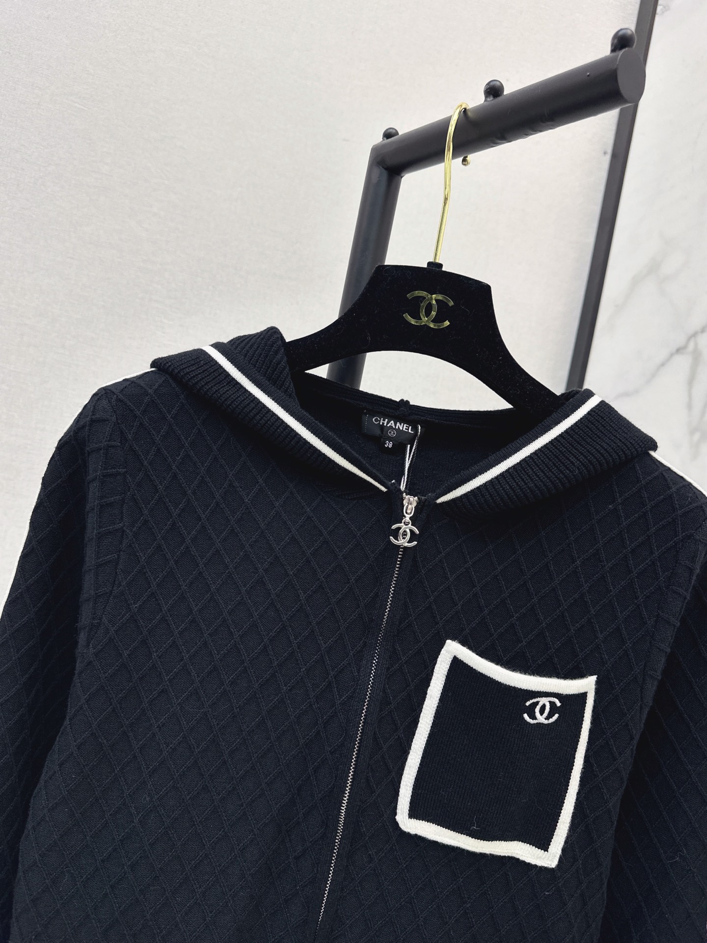 Chan 26fw hooded knit cardigan