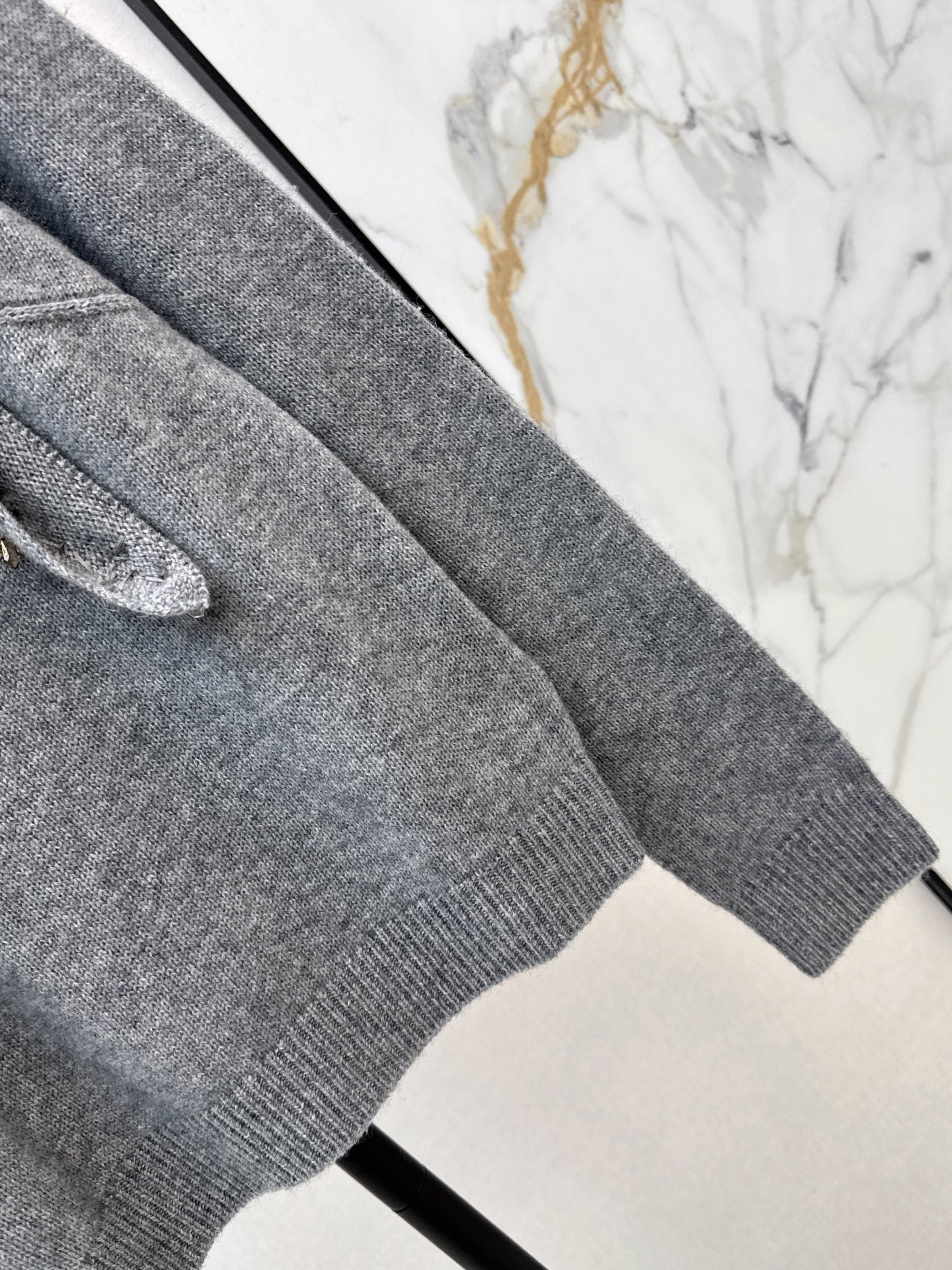 Pra 26fw beading shawl cashmere sweater
