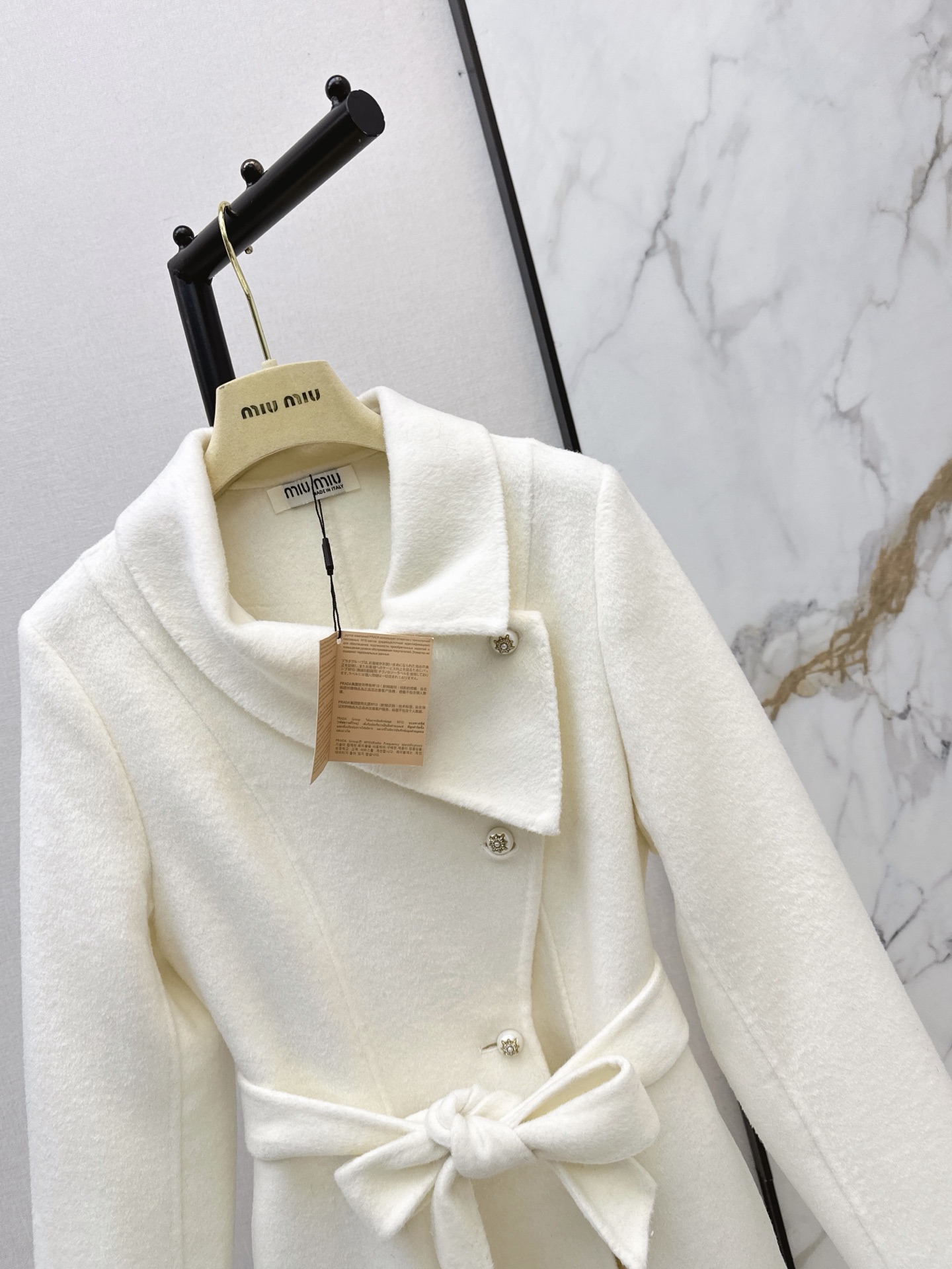 Miu 26fw woolen belted overcoats