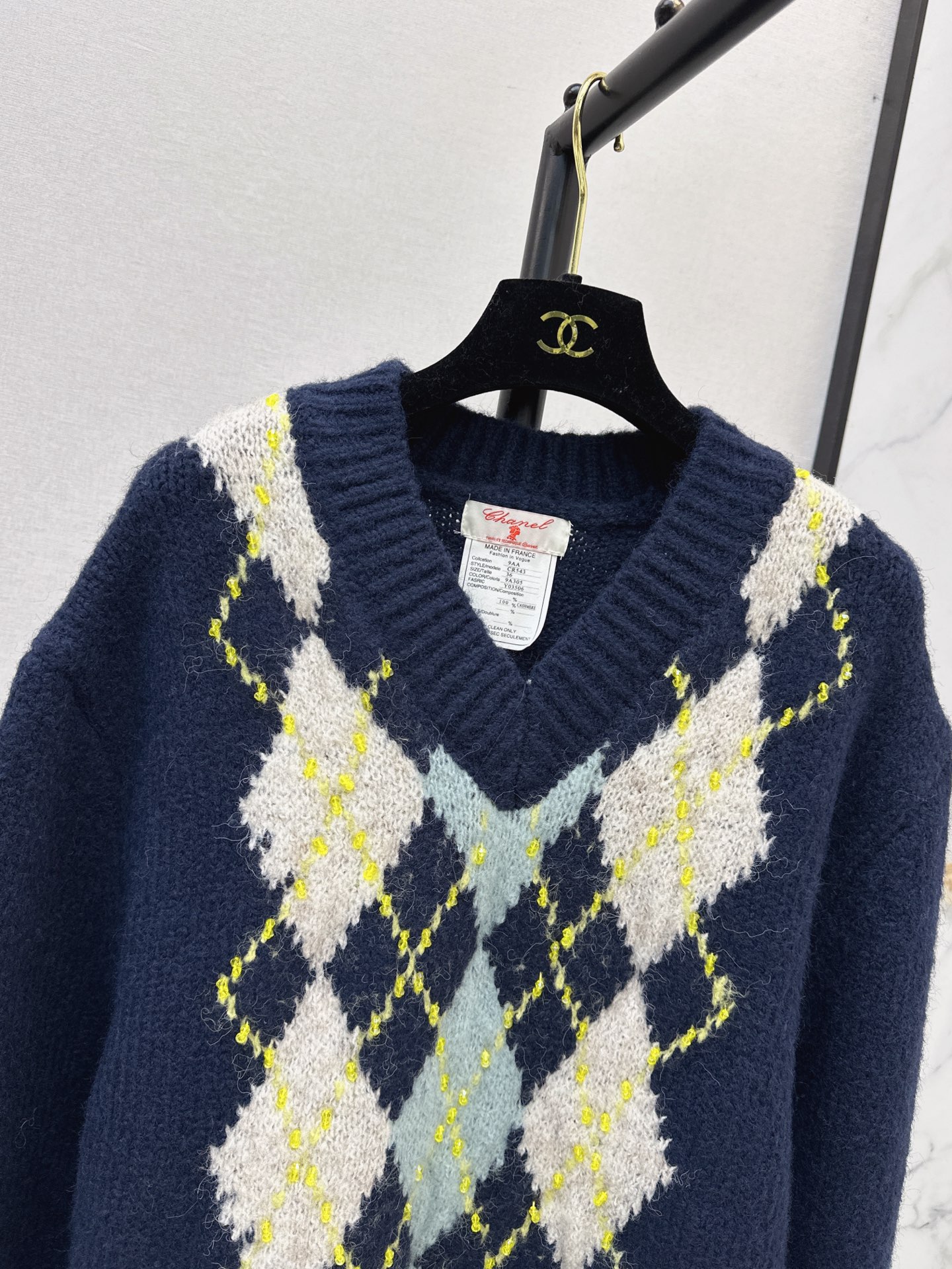 Chan 26fw jacquard knit sweater