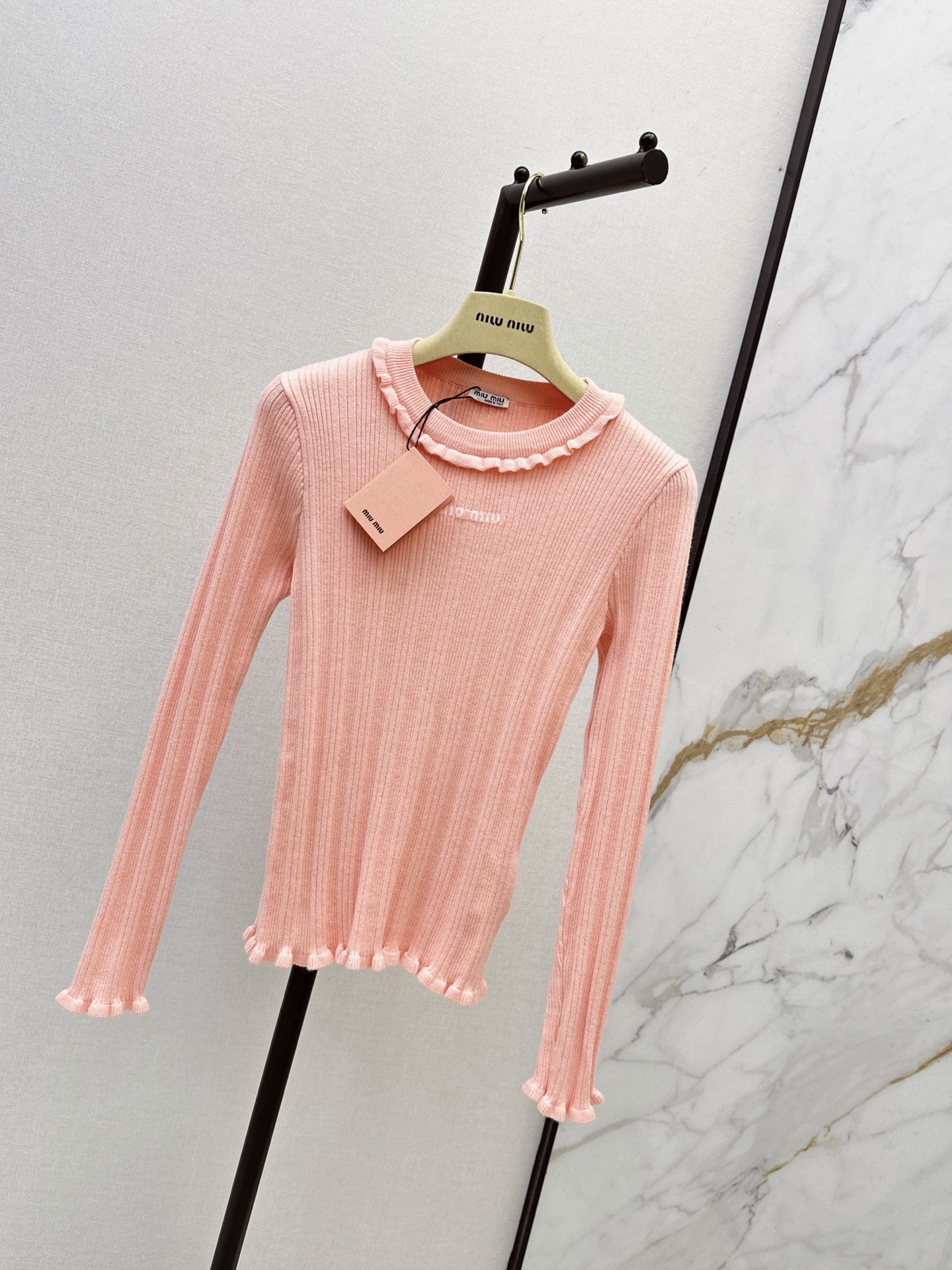 Miu 26fw slim-fit knit basic tee