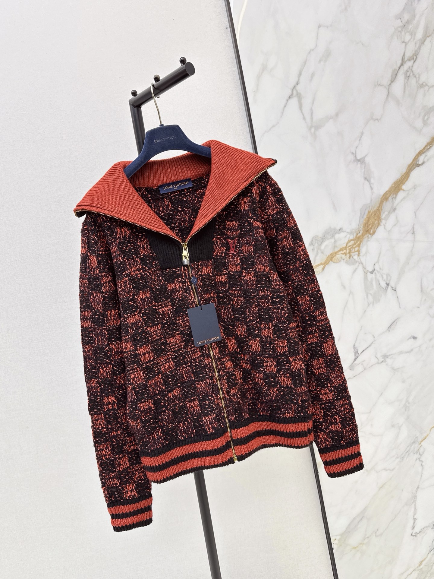 Loui 26fw jacquard zipper sweater