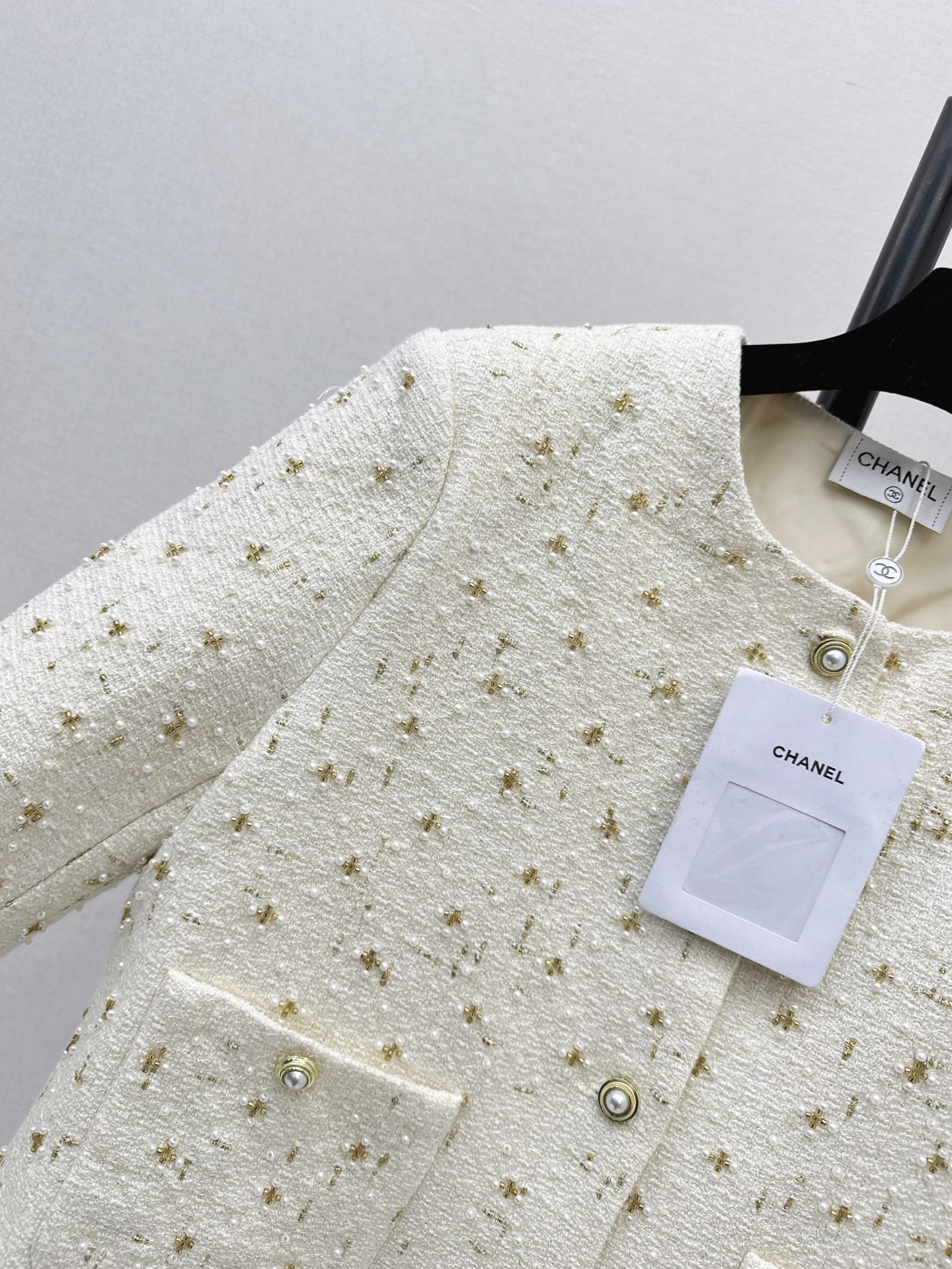 Chan 26fw beading woven jacket