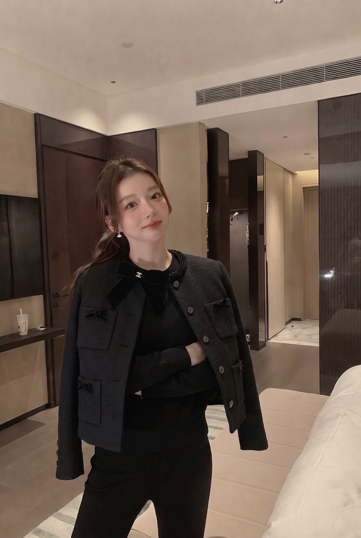 Chan 26fw bow woven jacket