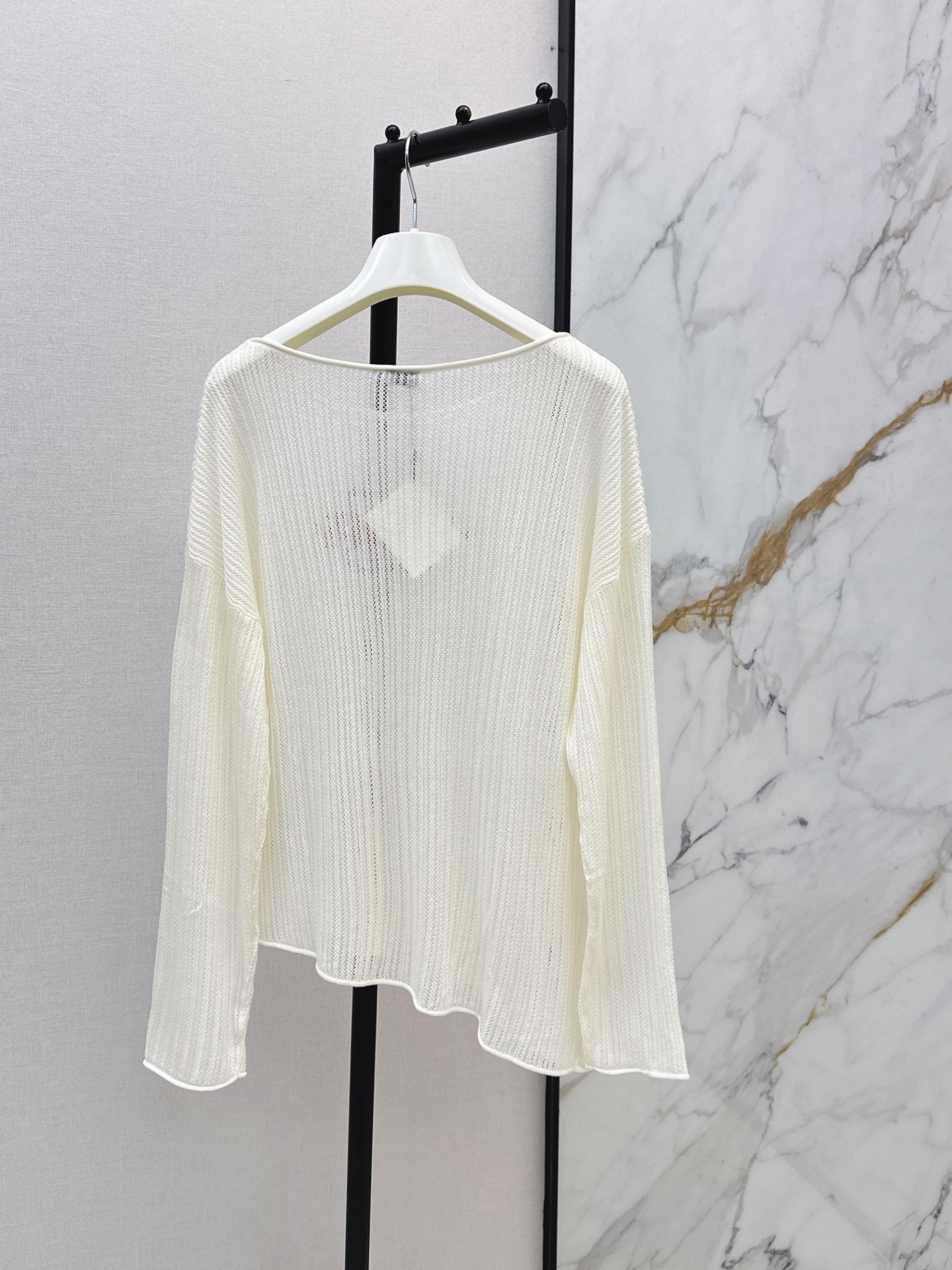 Loe 26fw embroidery hollow knitwear