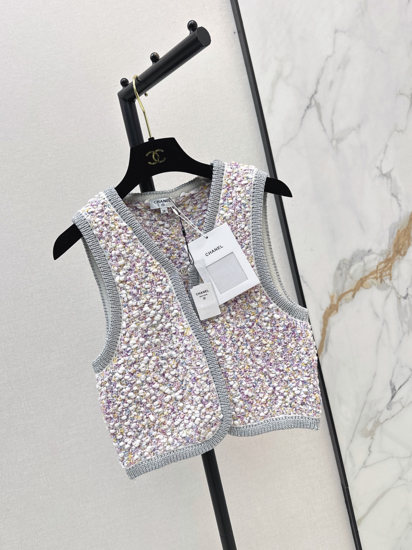 Chan 26fw tweed knit vest