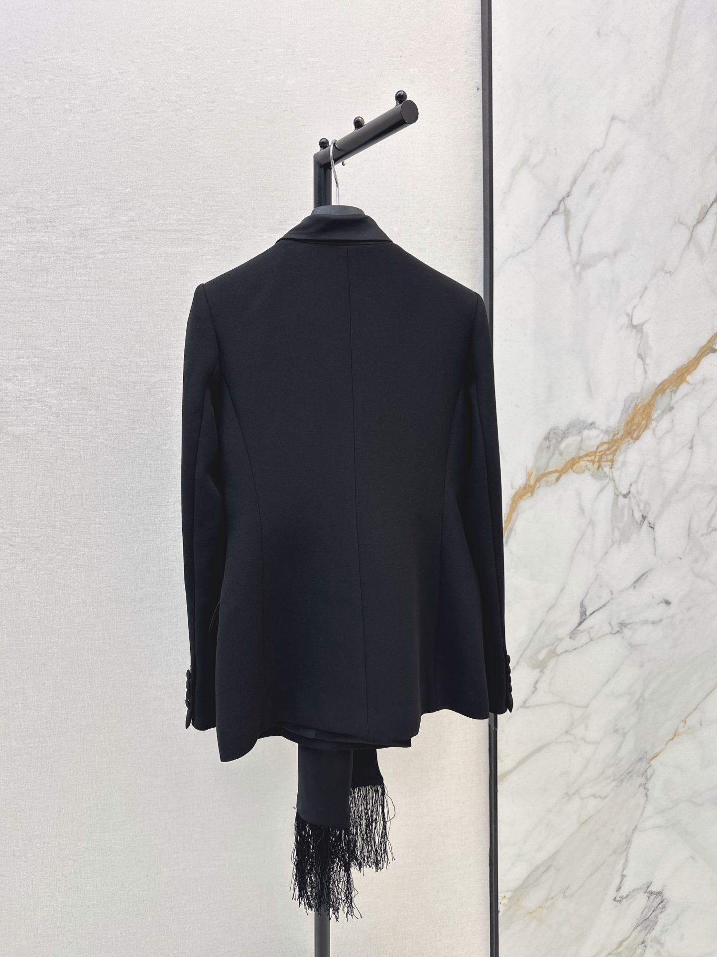 CD 26fw blazer with fringed sash belt