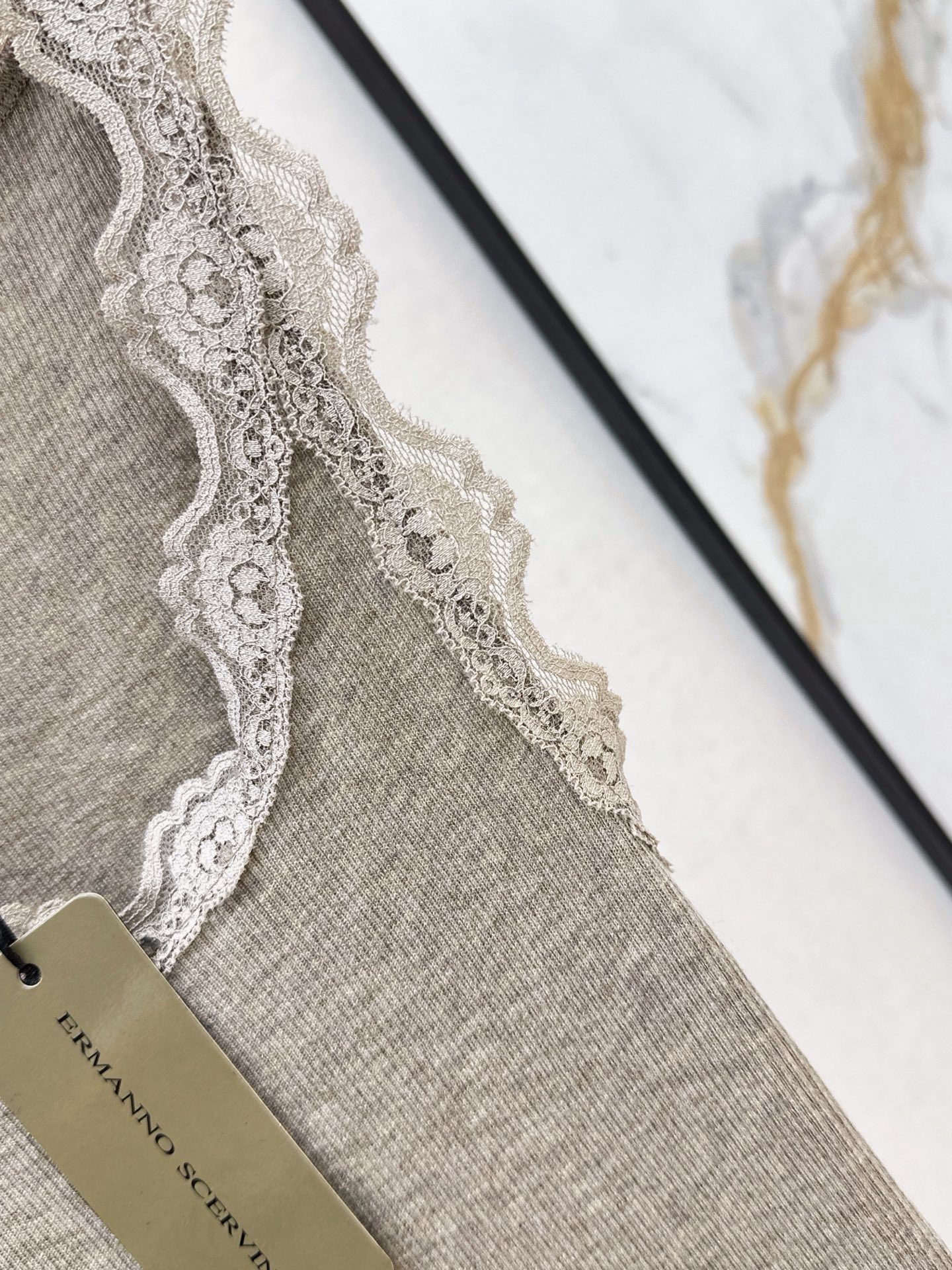 ES 26ss contract lace knit vest
