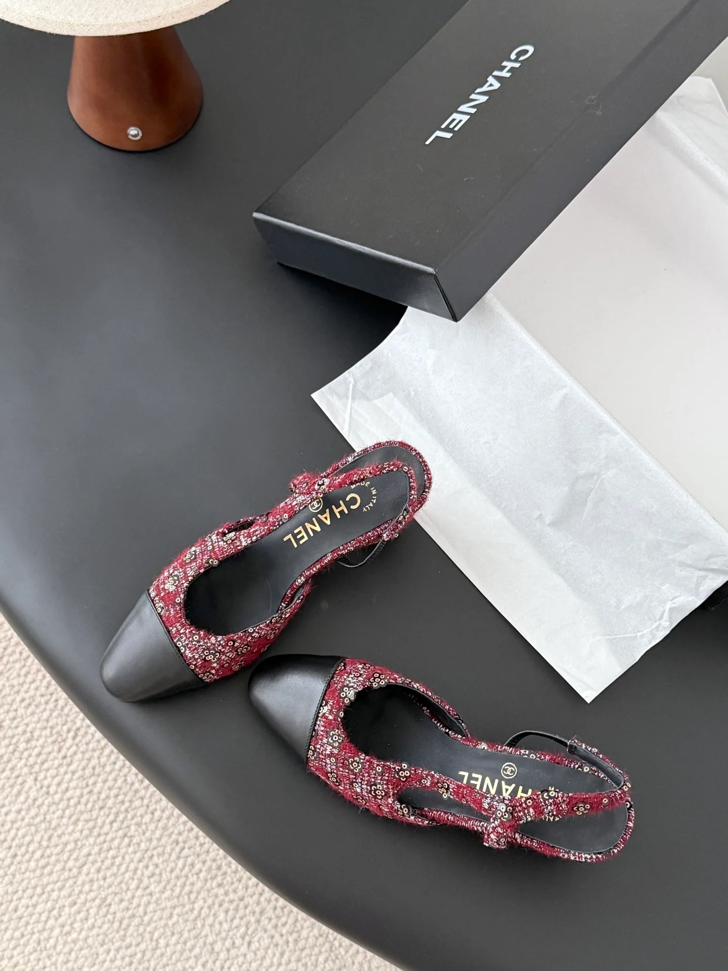 Chan 25fw slingback chunky heels