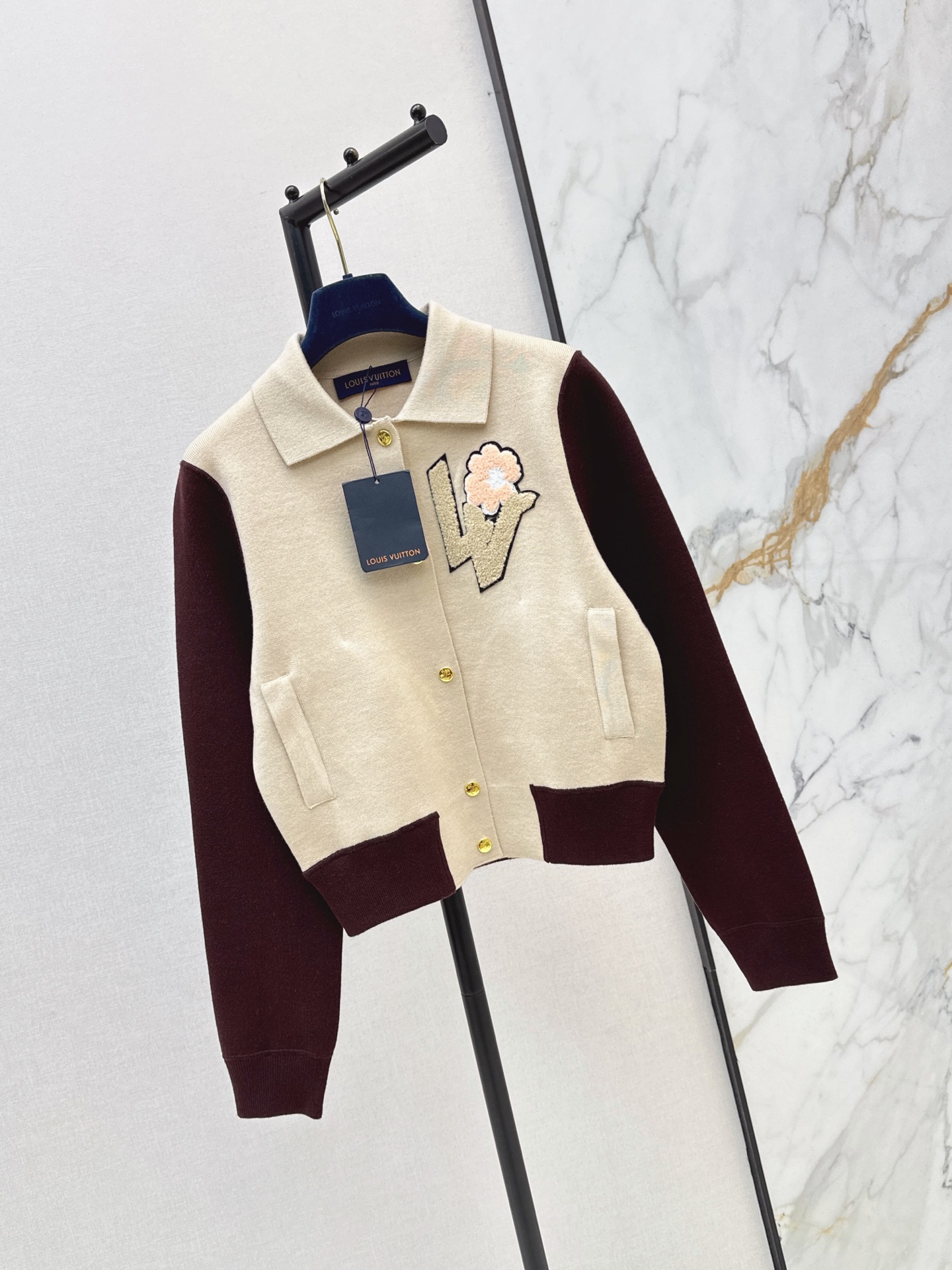 Loui 26fw contract knit bomber jacket