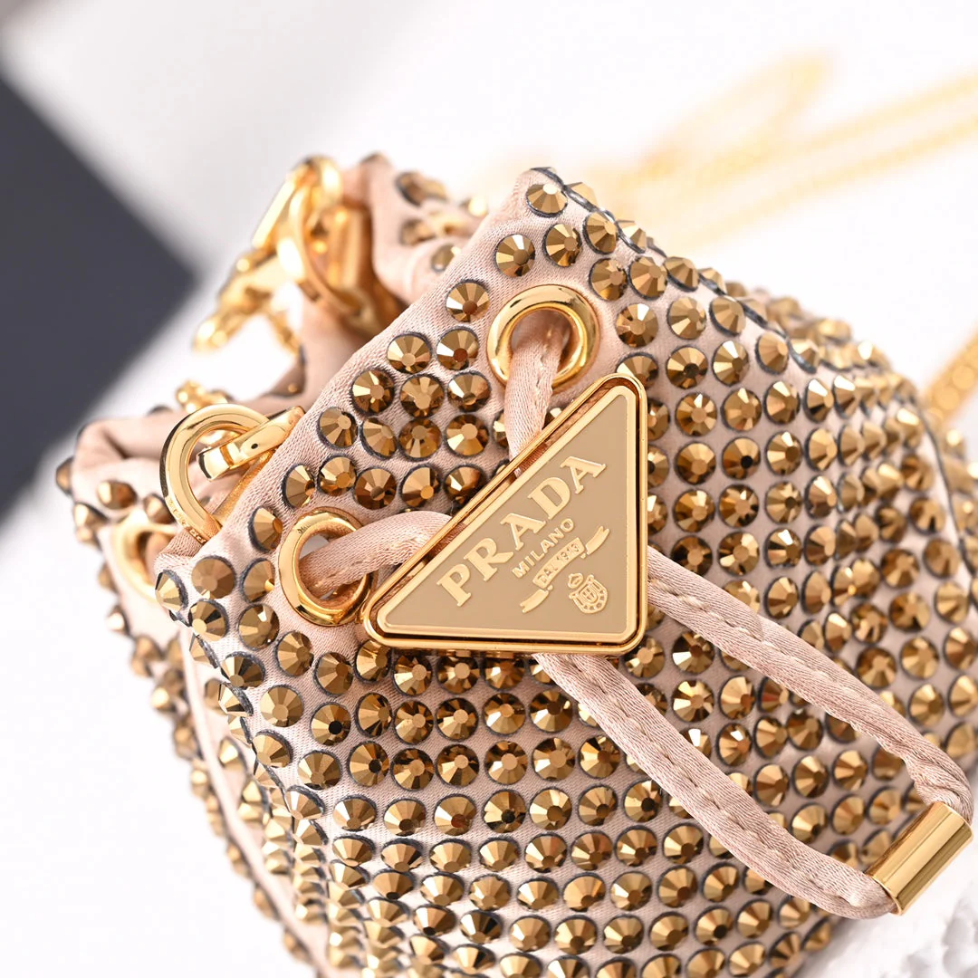 PD Embellished satin mini-pouch