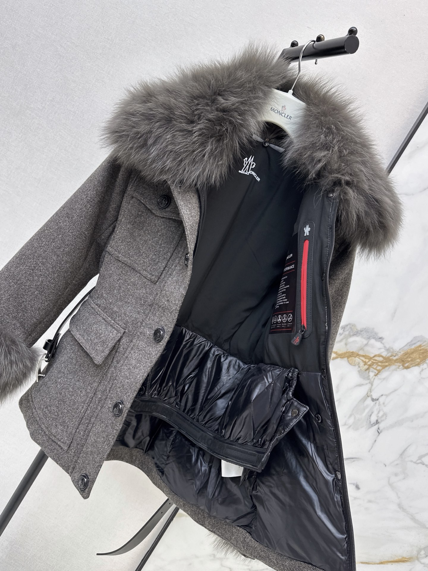 Monc 26fw fur-trim ski jacket