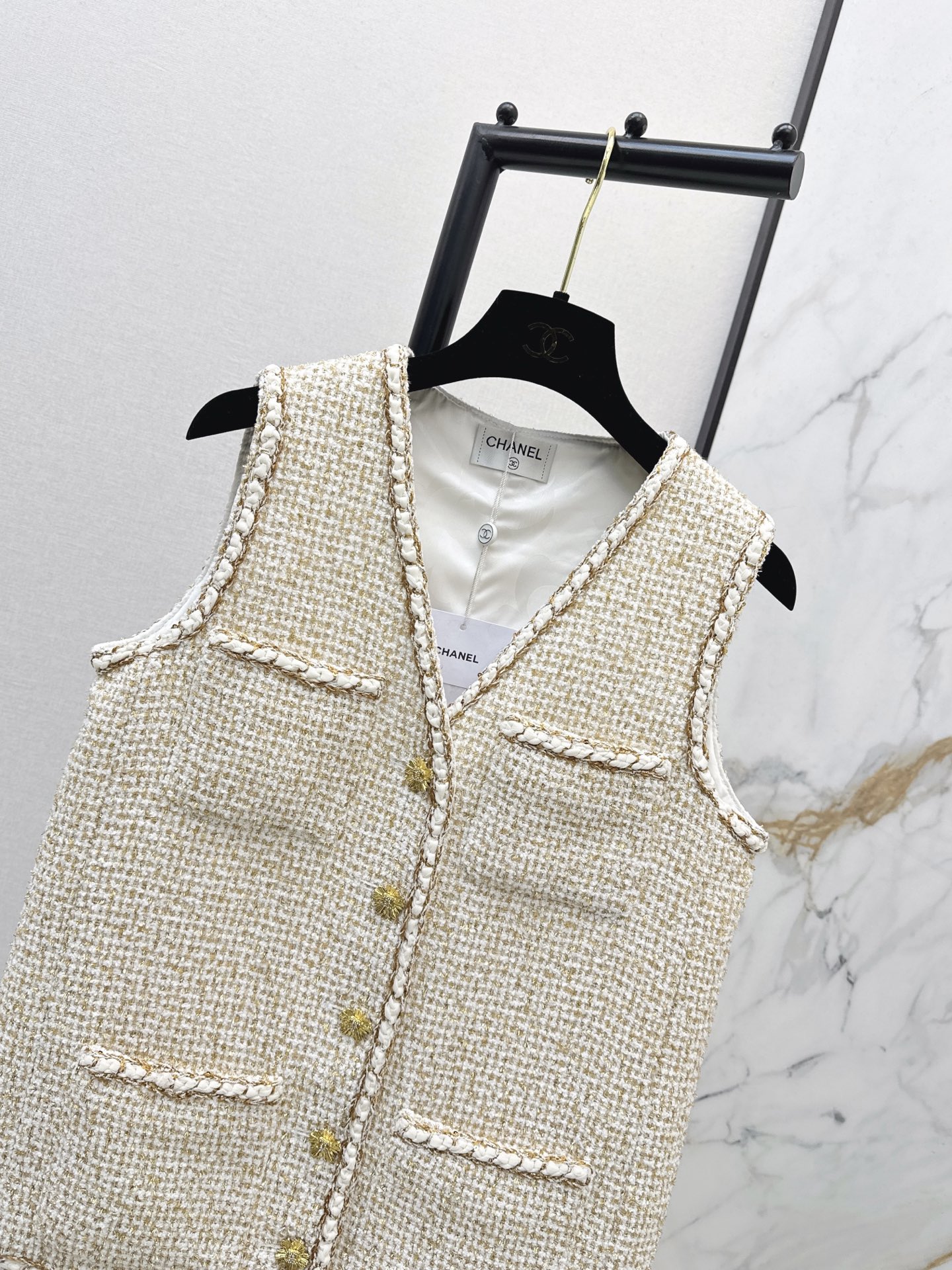 Chan 26fw tweed woven vest
