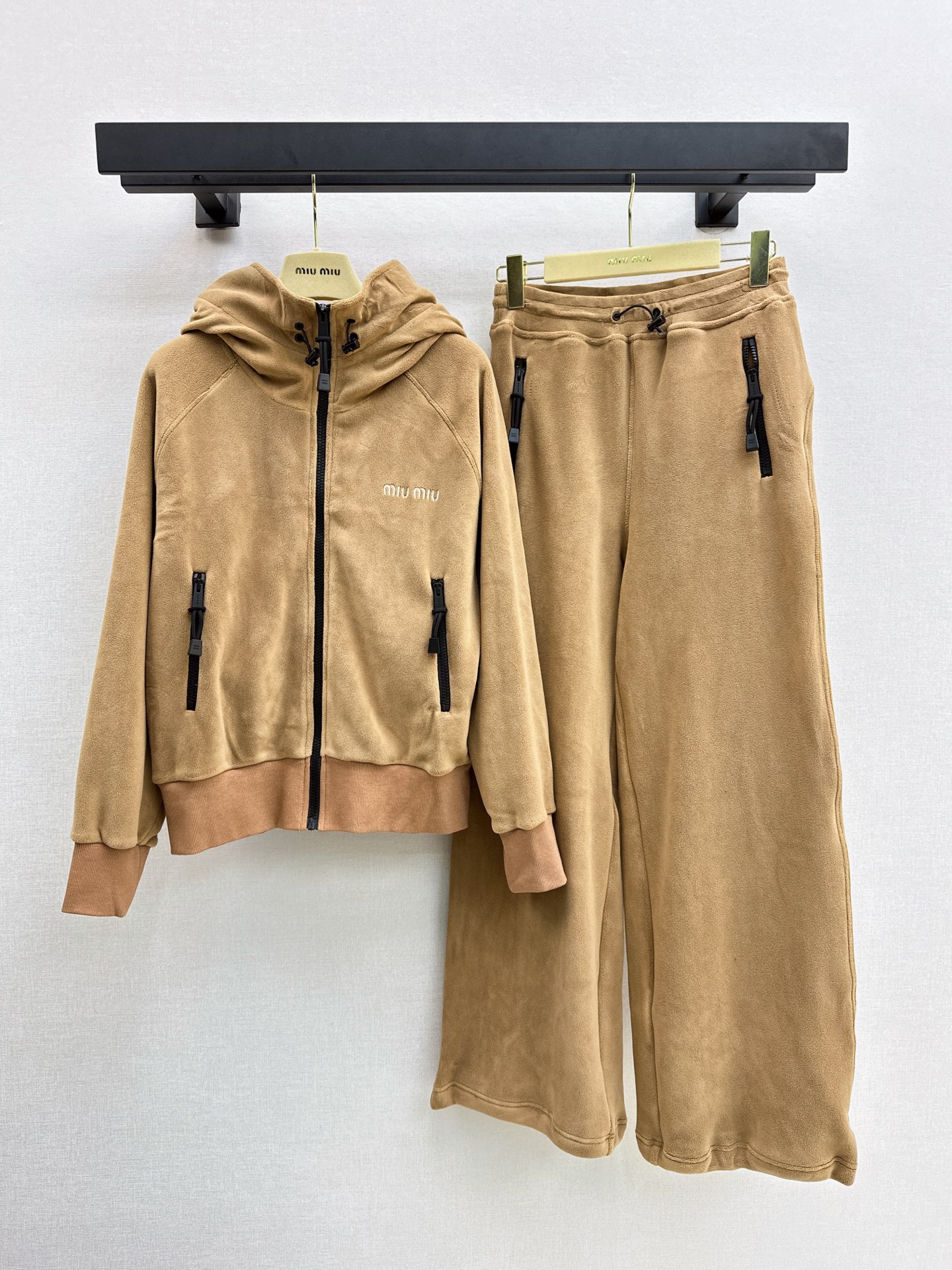 Miu 26fw casual hooded jacket pants sets