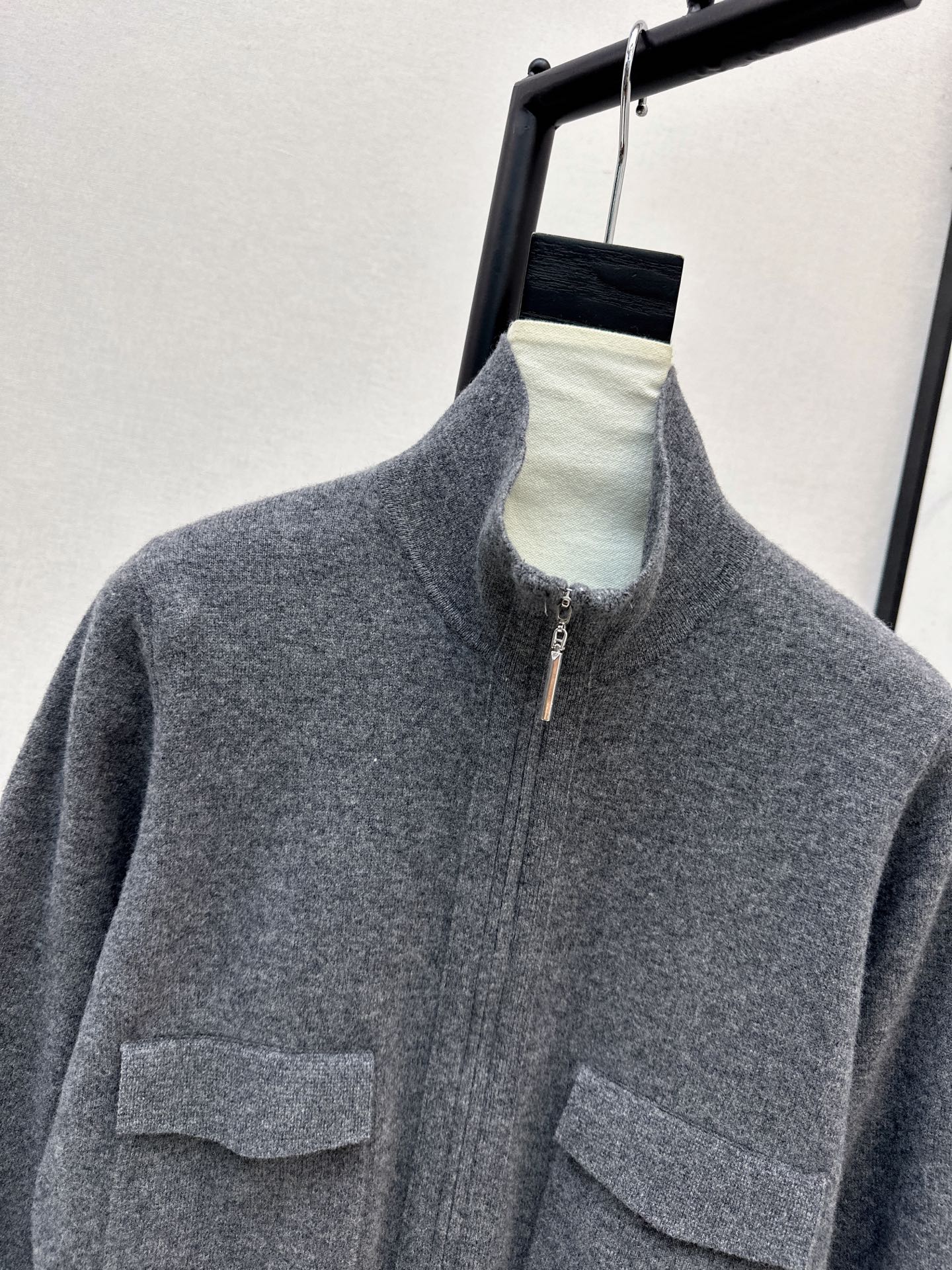 Brun 26fw stand collar knit cardigan