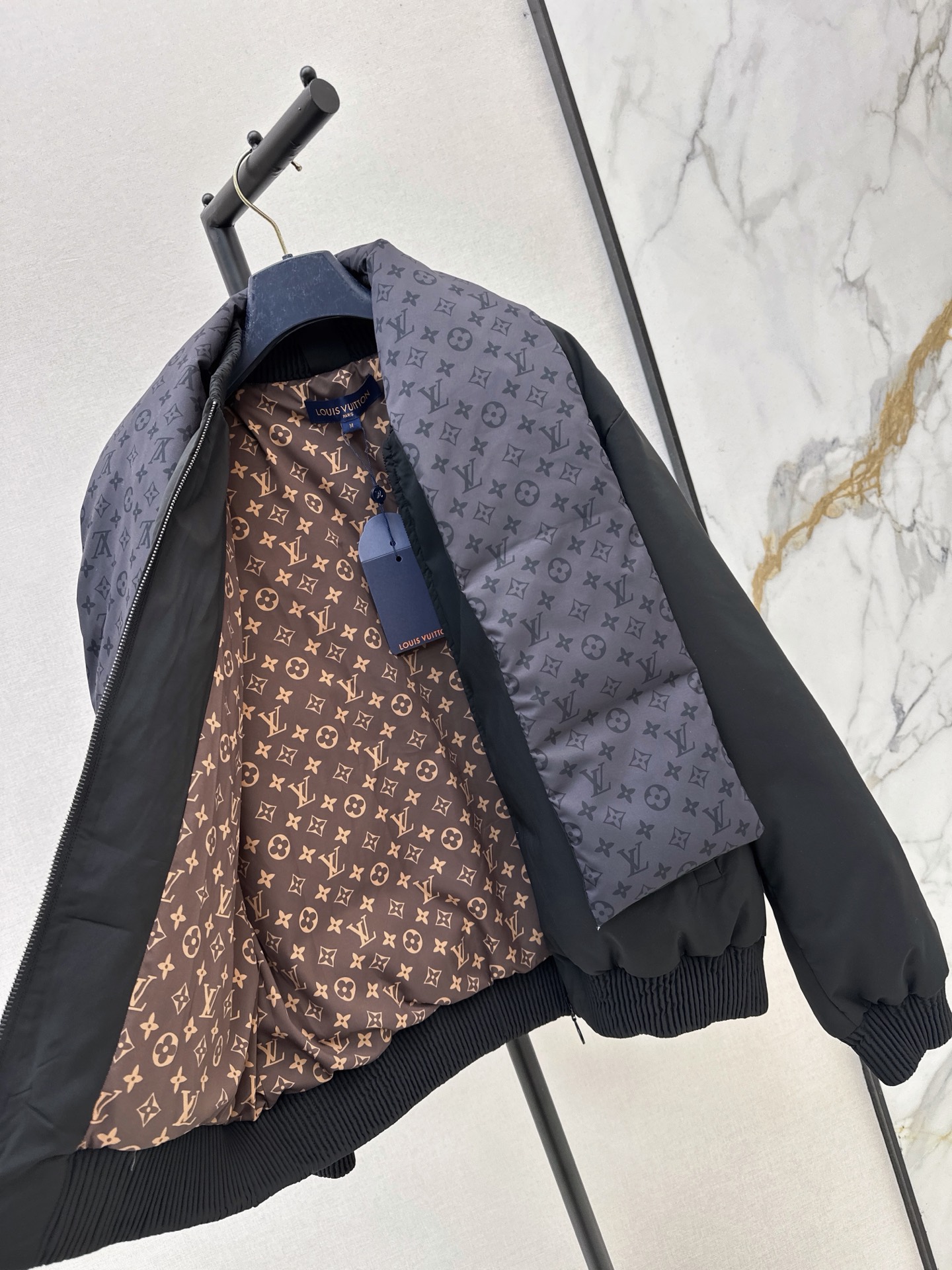 Loui 26fw print shawls down jacket sets