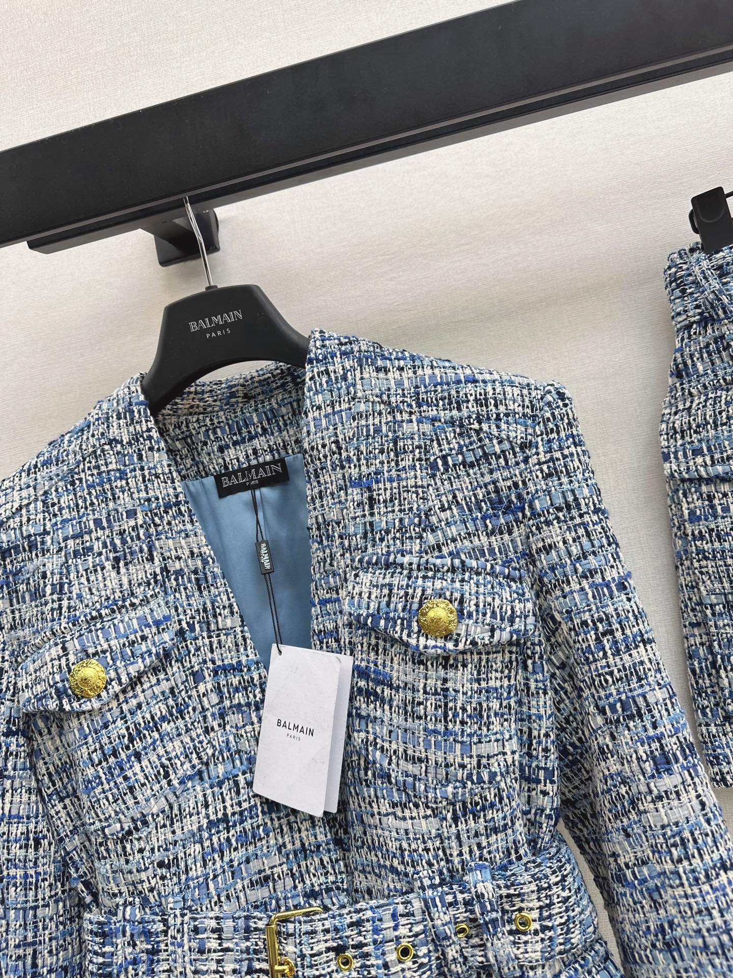 Bal 26fw belted woven jacket
