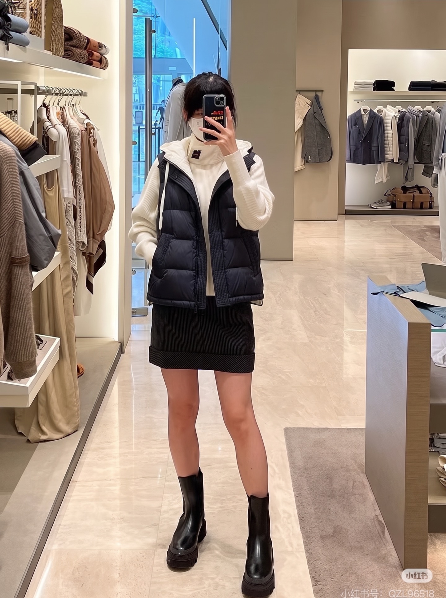 Brun 26fw hooded down vest