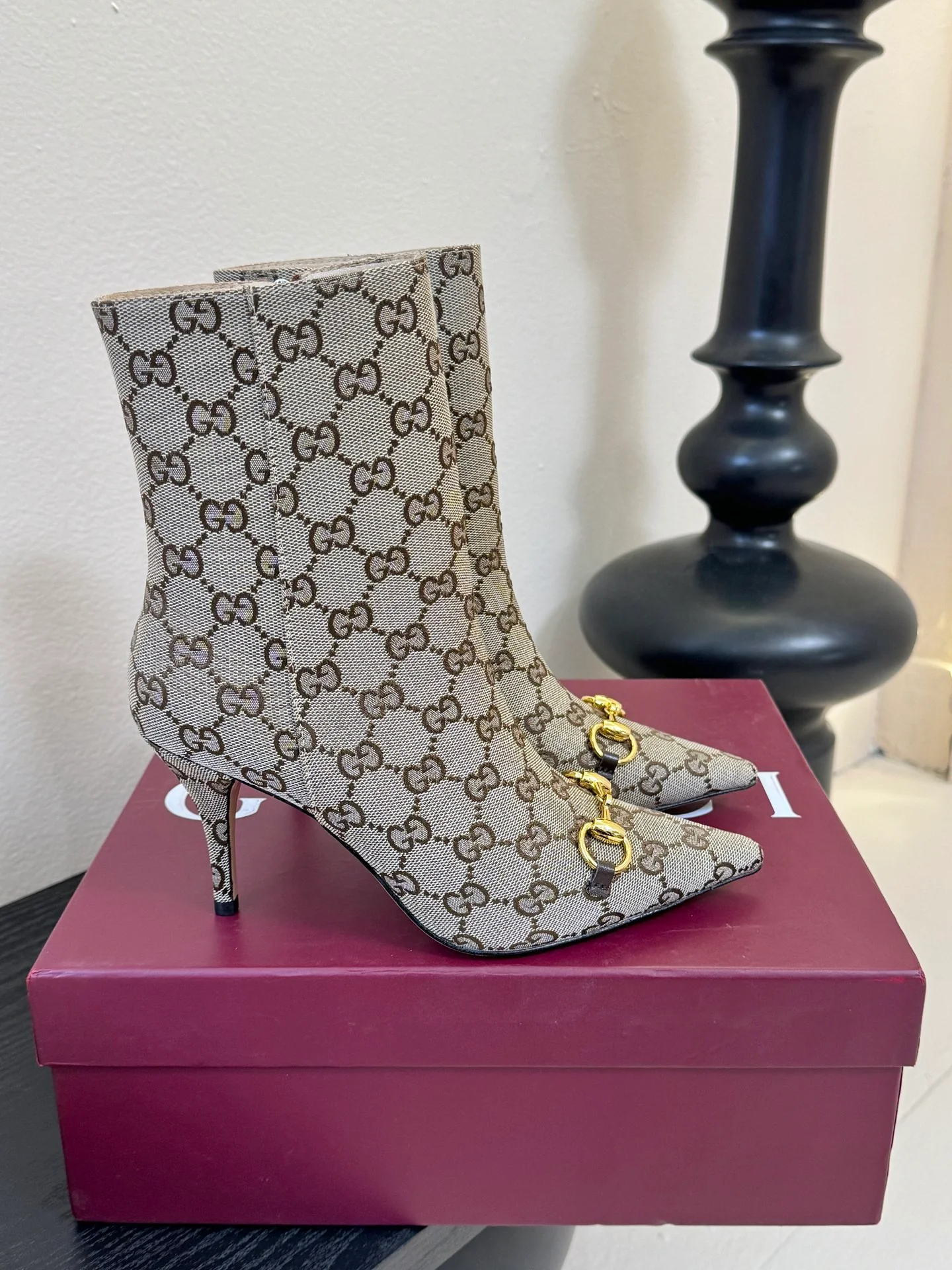Gucc 25fw heel ankle boots