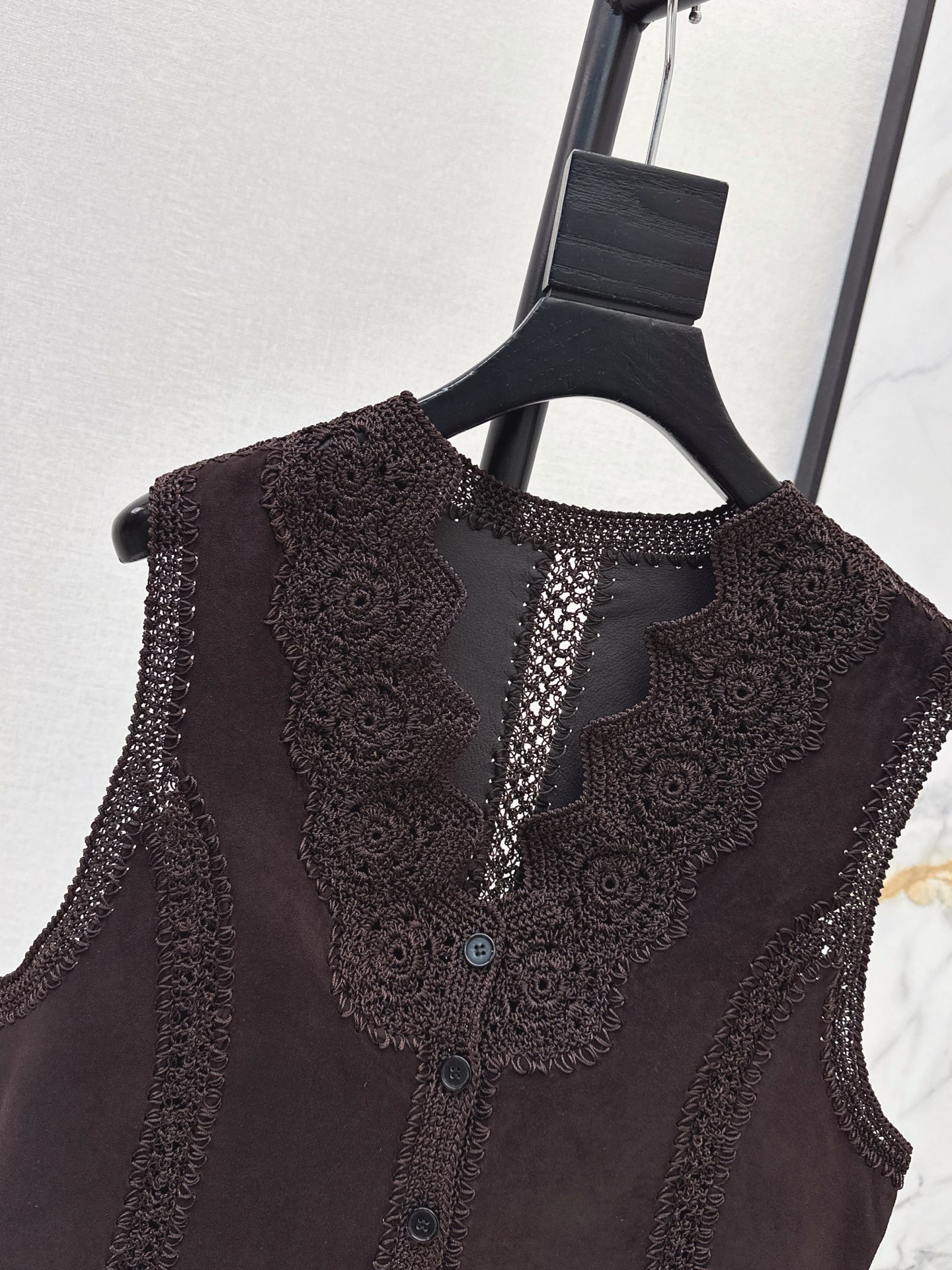 ES 26fw suede fleece leather vest
