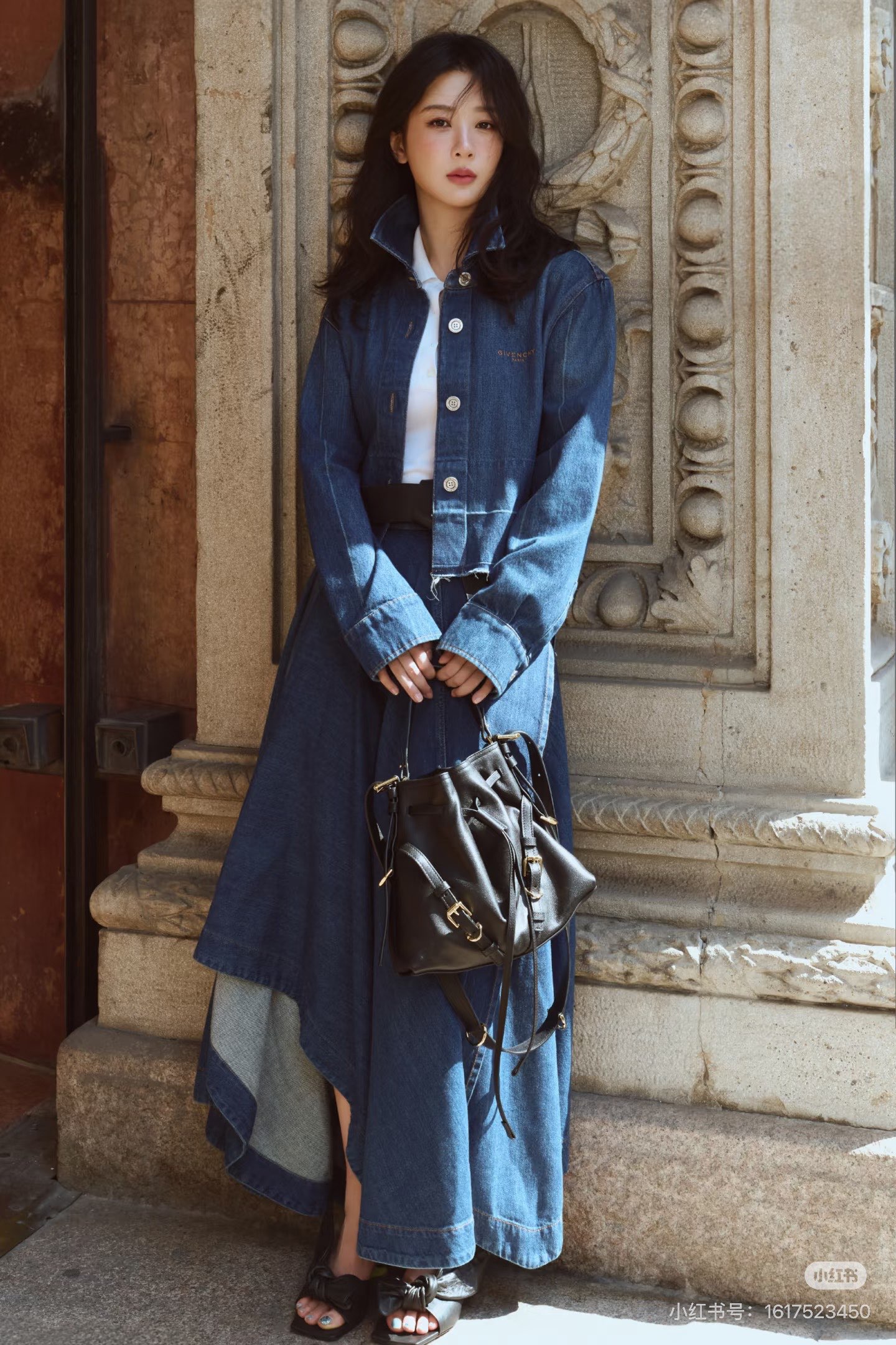 Giv 26fw cropped denim shirt jacket