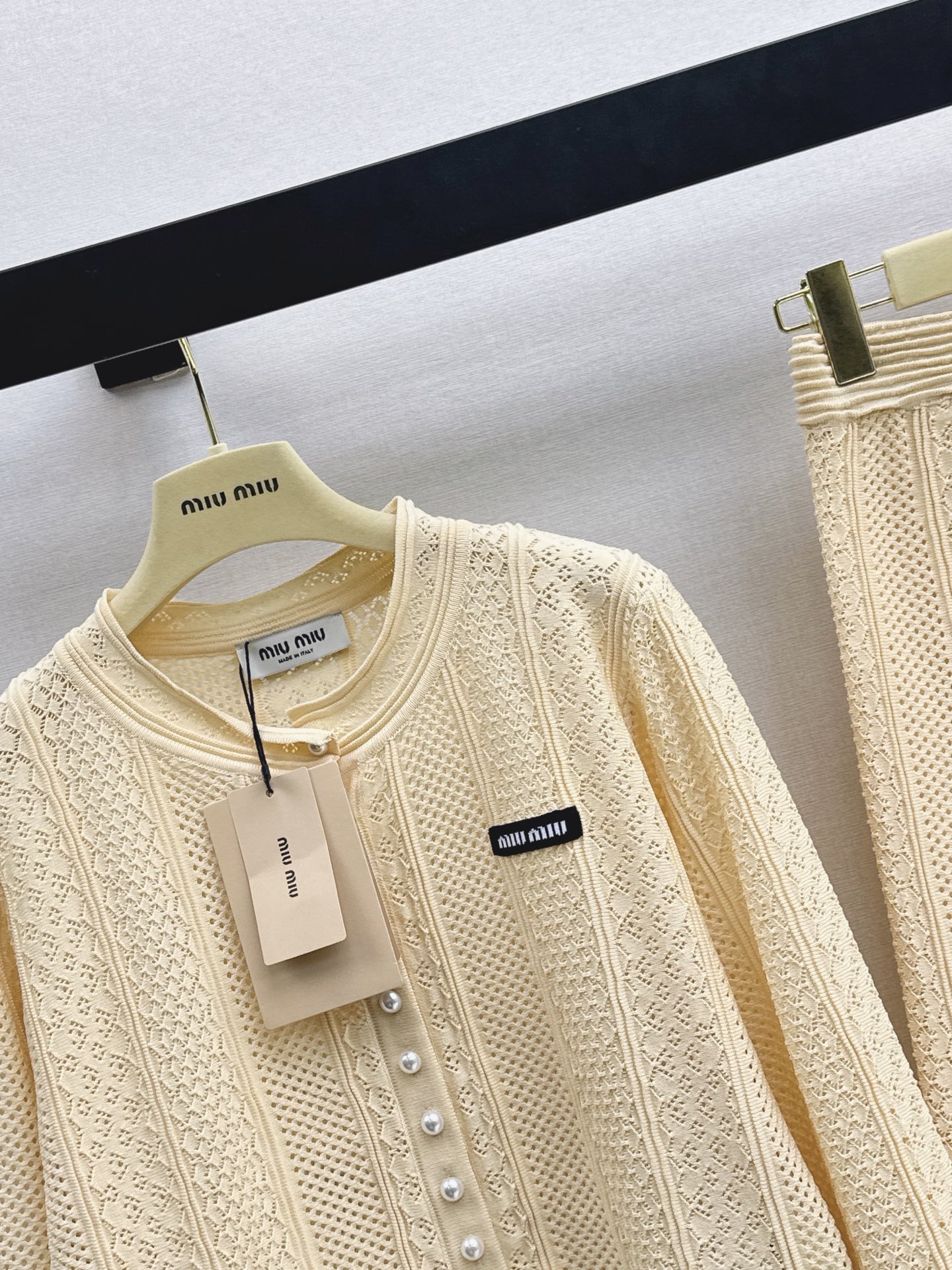 Miu 26fw knit cardigan skirt sets