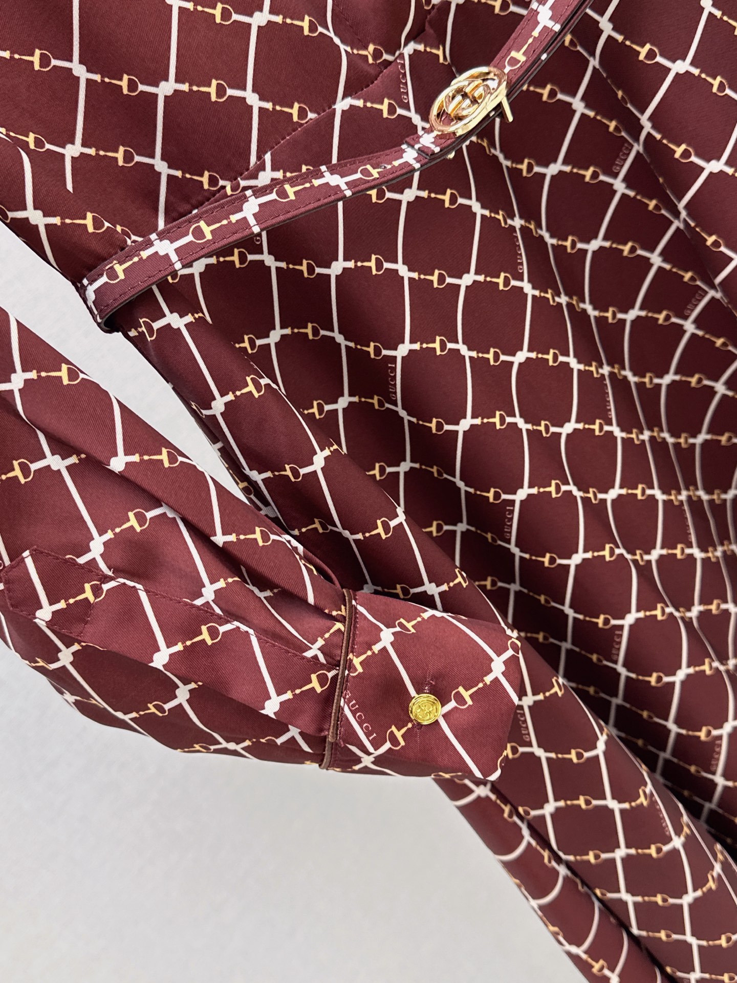 Guc 26fw check print shirt dress