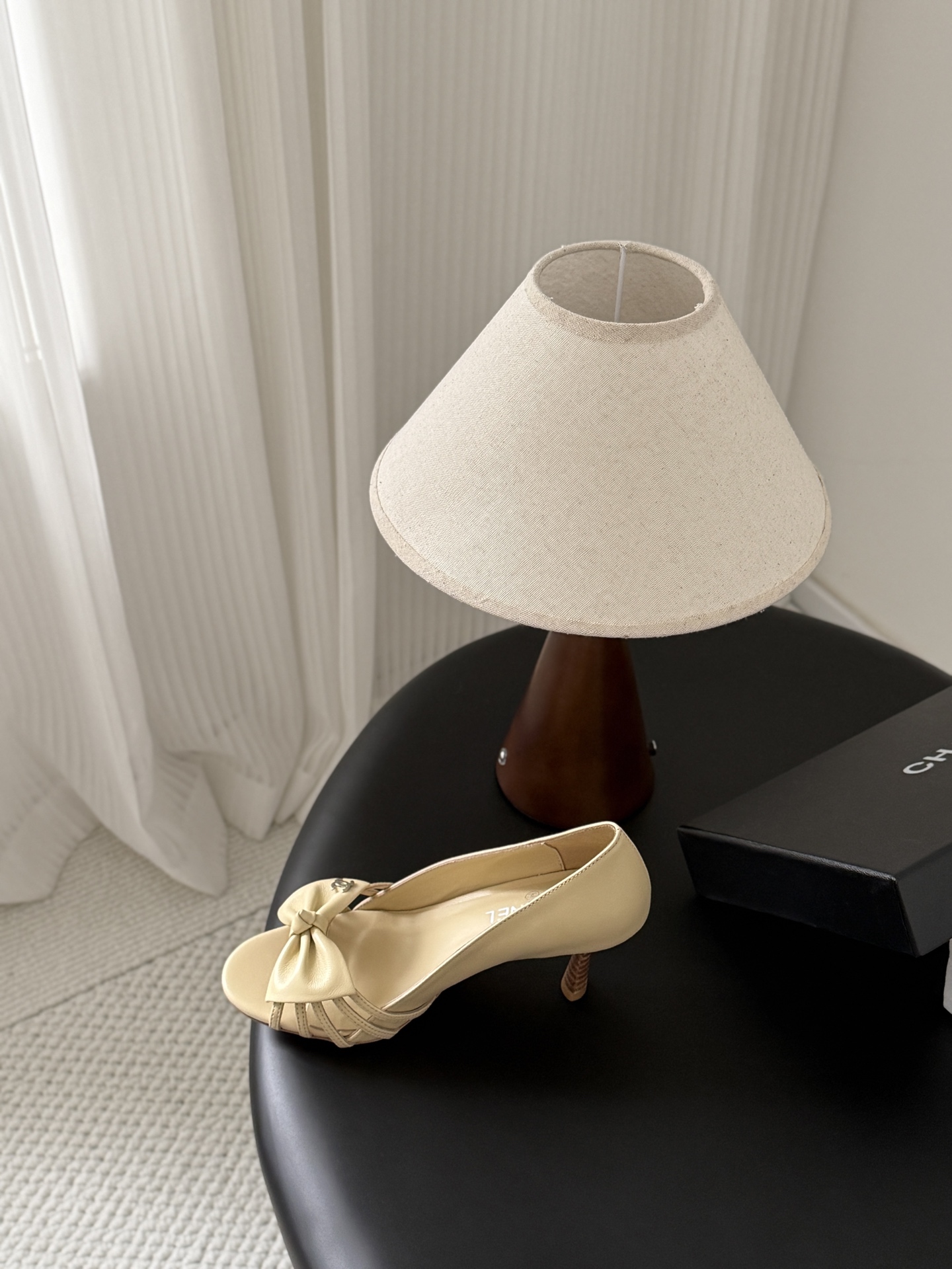 Chan 26ss peep toe heels