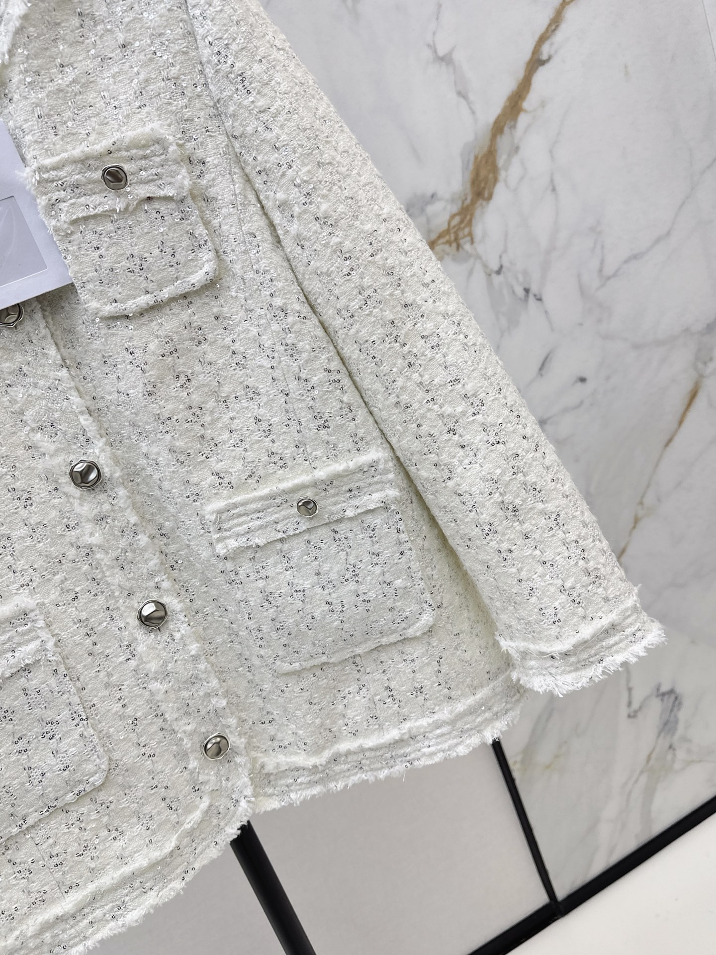 Chan 26fw tweed goose down filled woven jacket