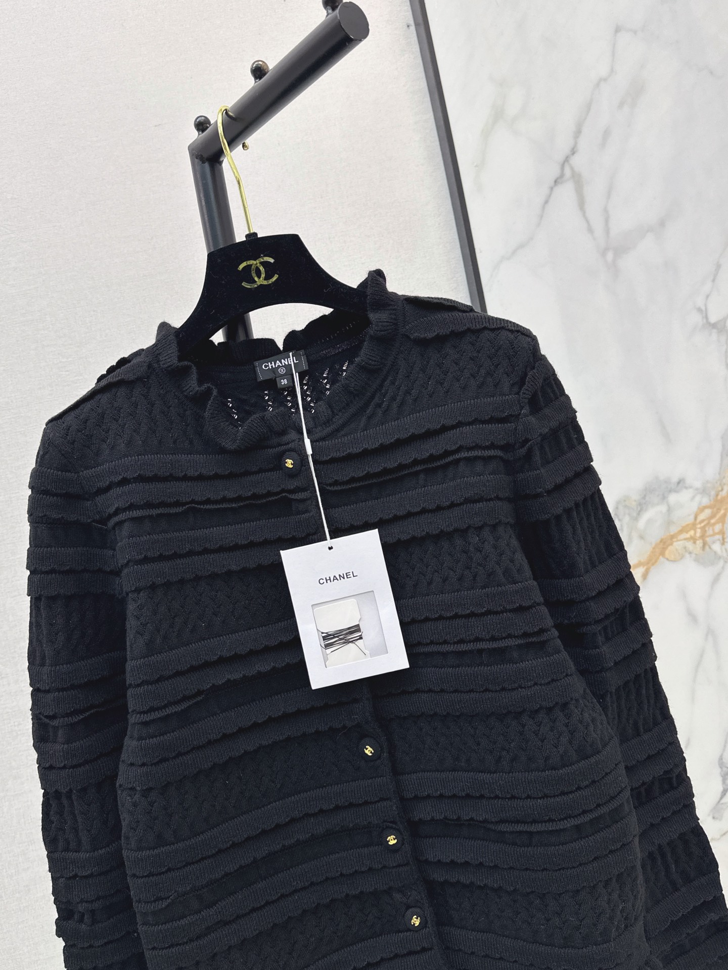 Chan 26fw ruffle knit cardigan