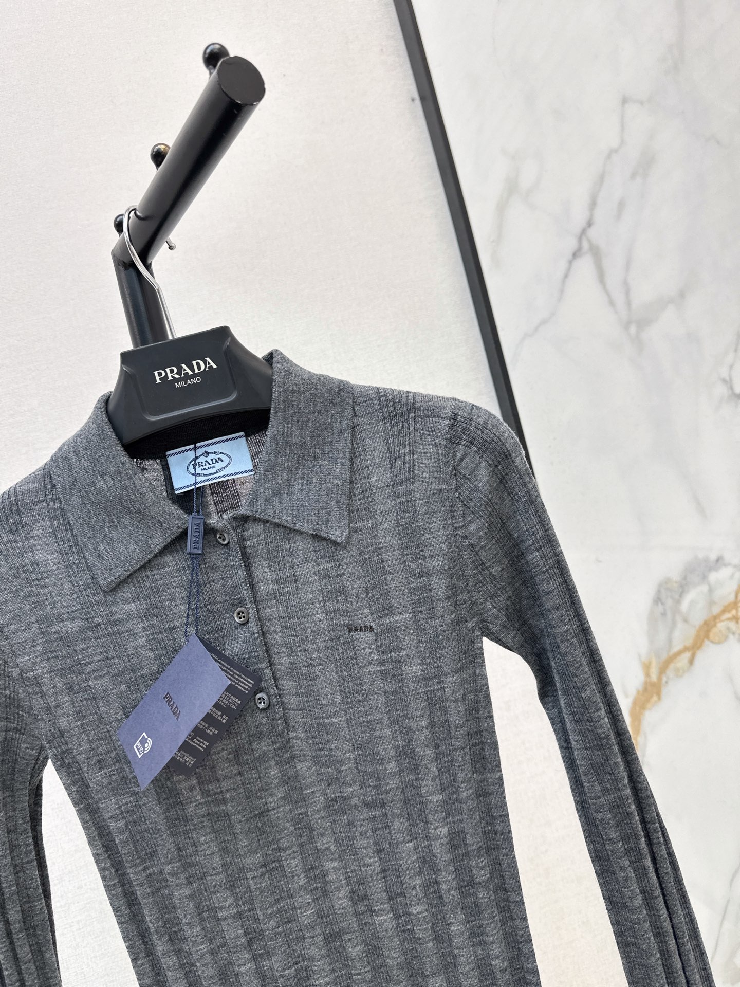 Pra 26fw slim-fit knit top