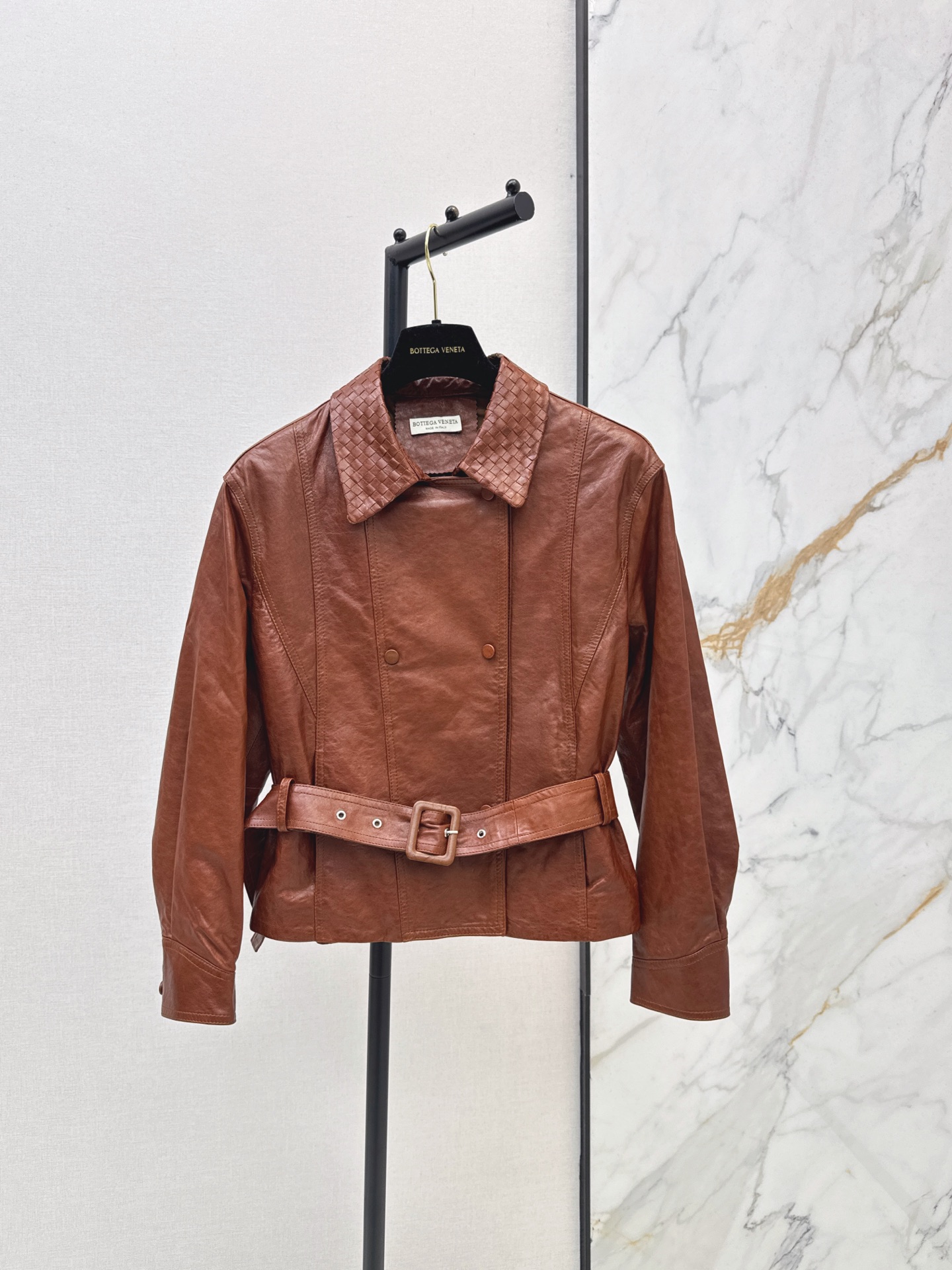 Bott 26fw belted leather jacket