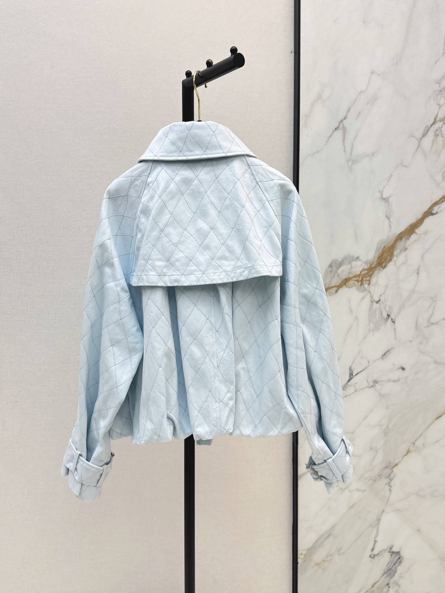 Chan 26fw cropped denim trench coats