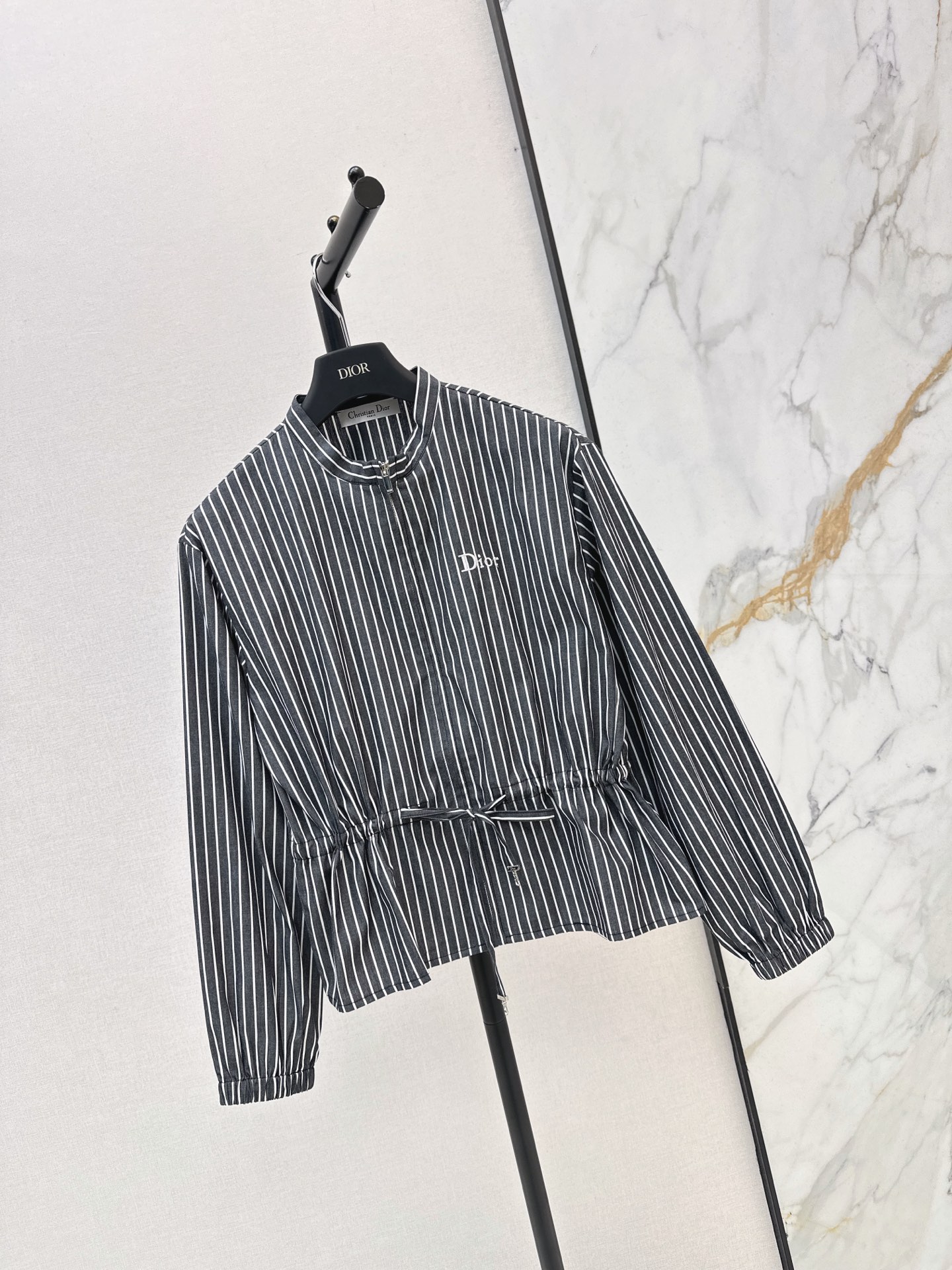 CD 26fw stripe drawstring shirt
