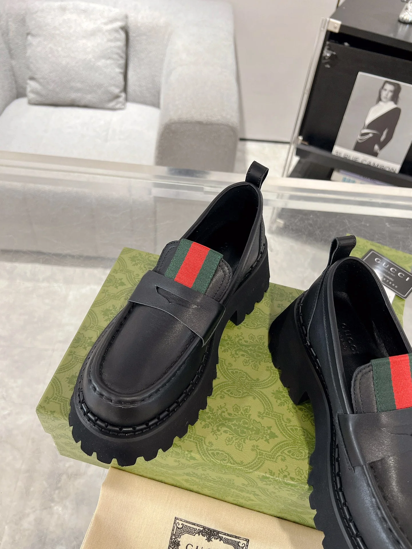 Gucc 25fw platform loafer shoes