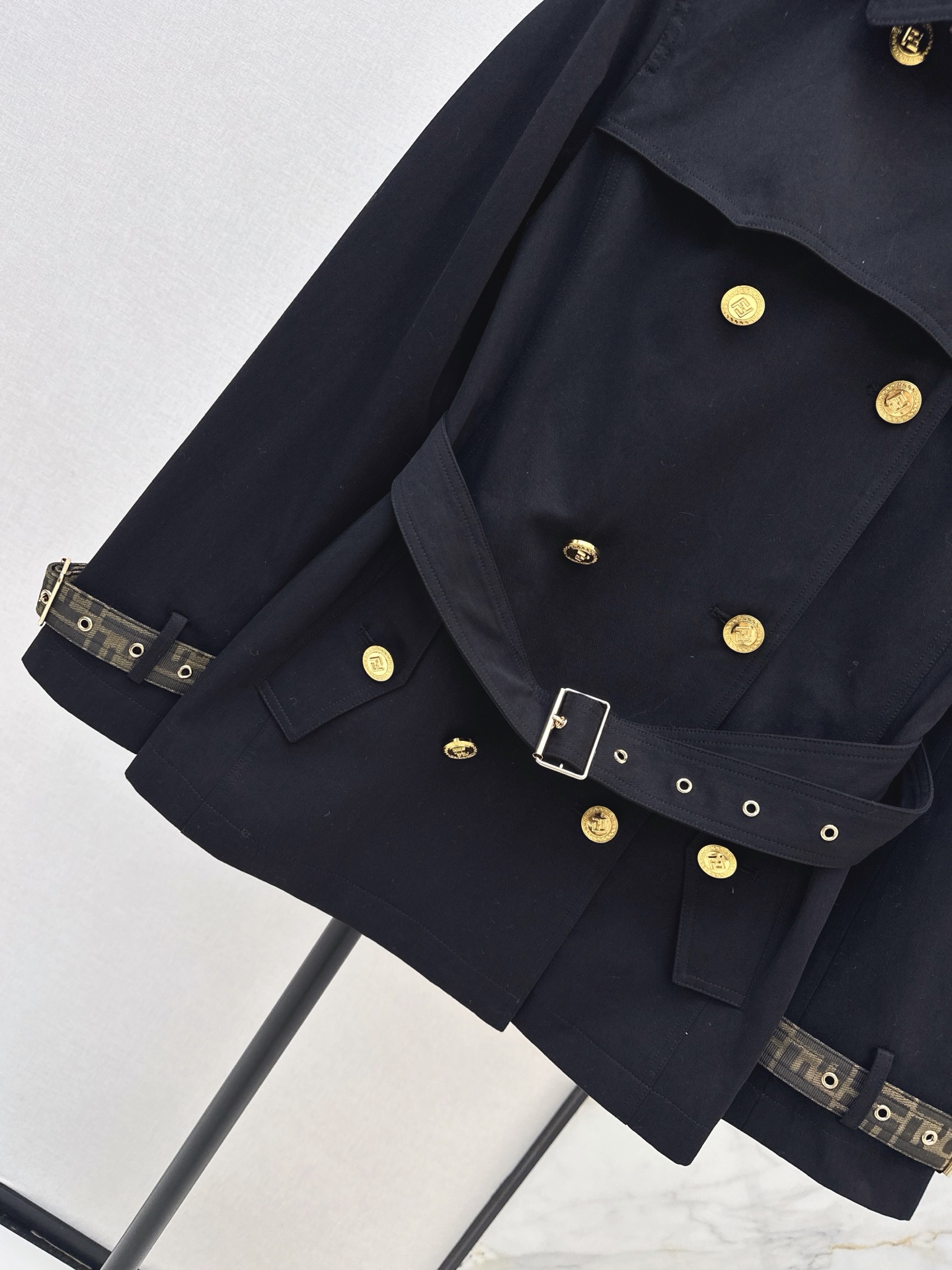 Fen 26fw hooded belted trench coats