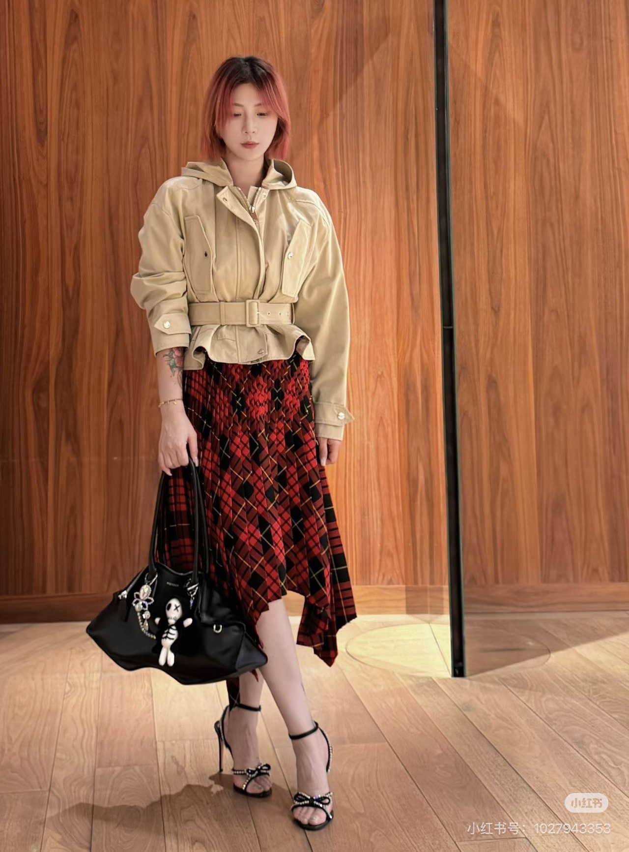 McQ 26fw hooded cropped trench coat