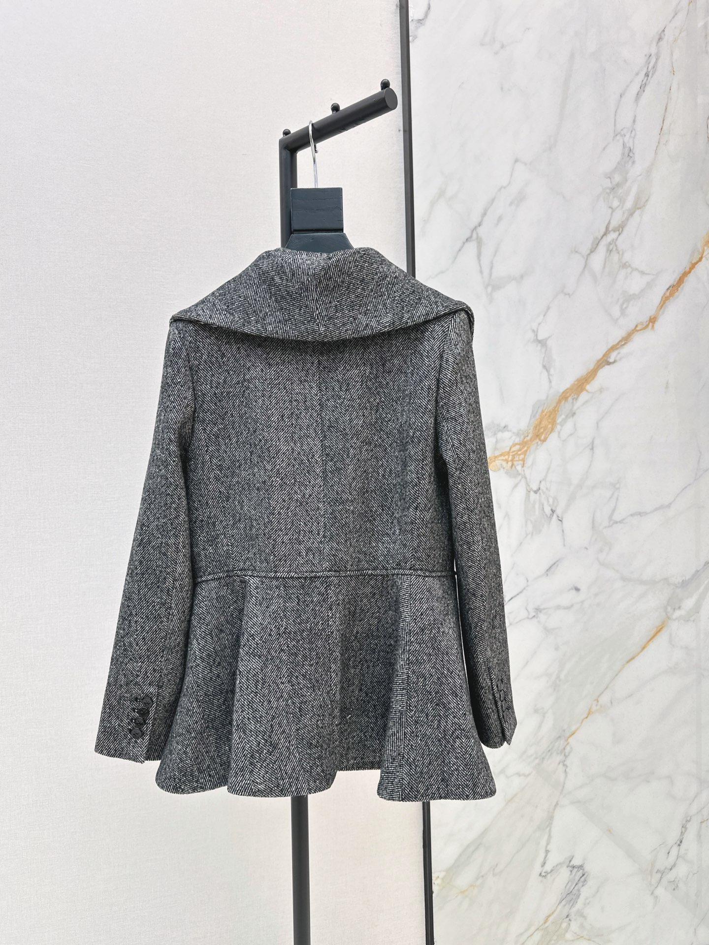 Alex 26fw herringbone peplum blazer