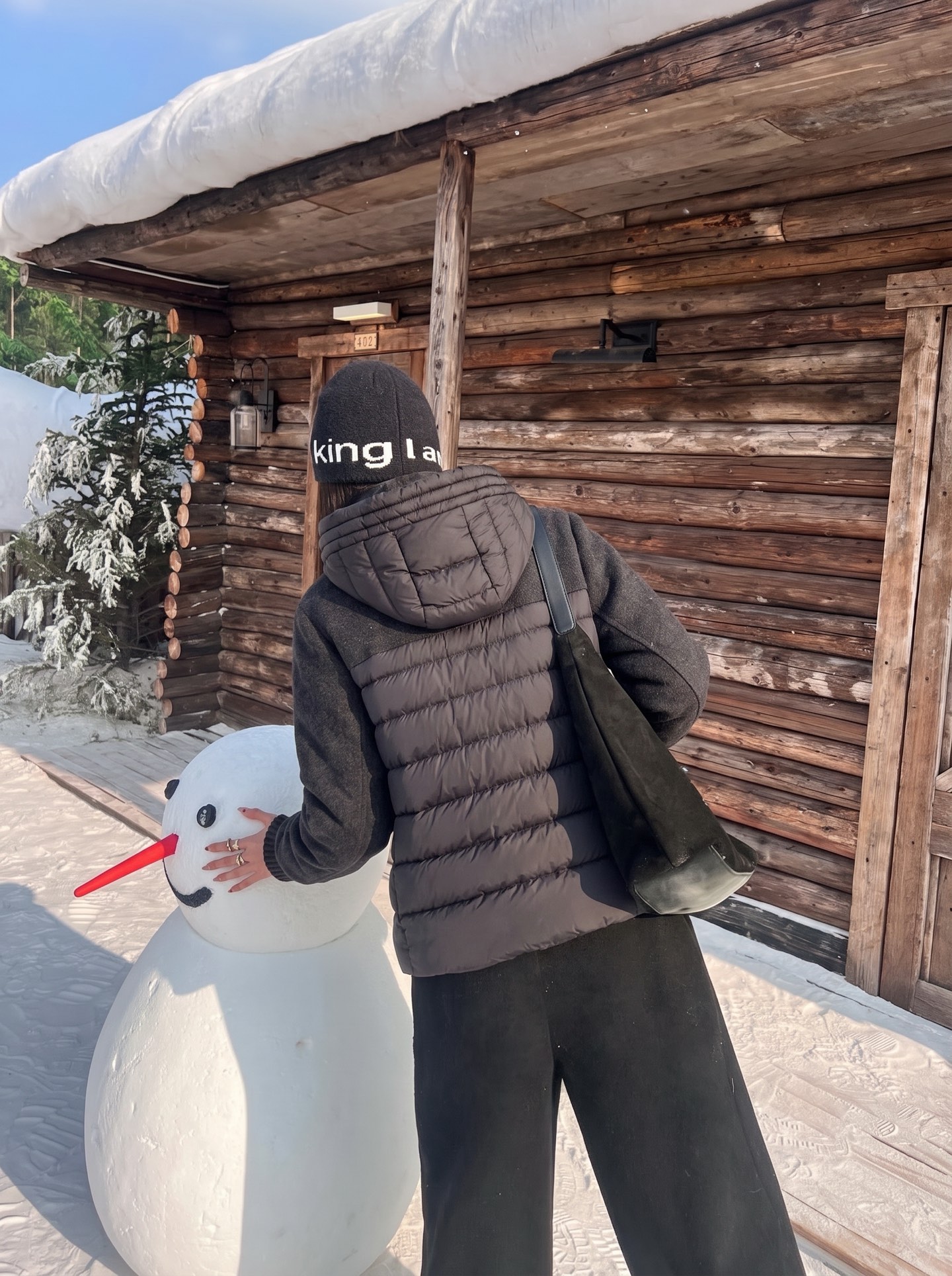 Max 26fw knit contract down jacket