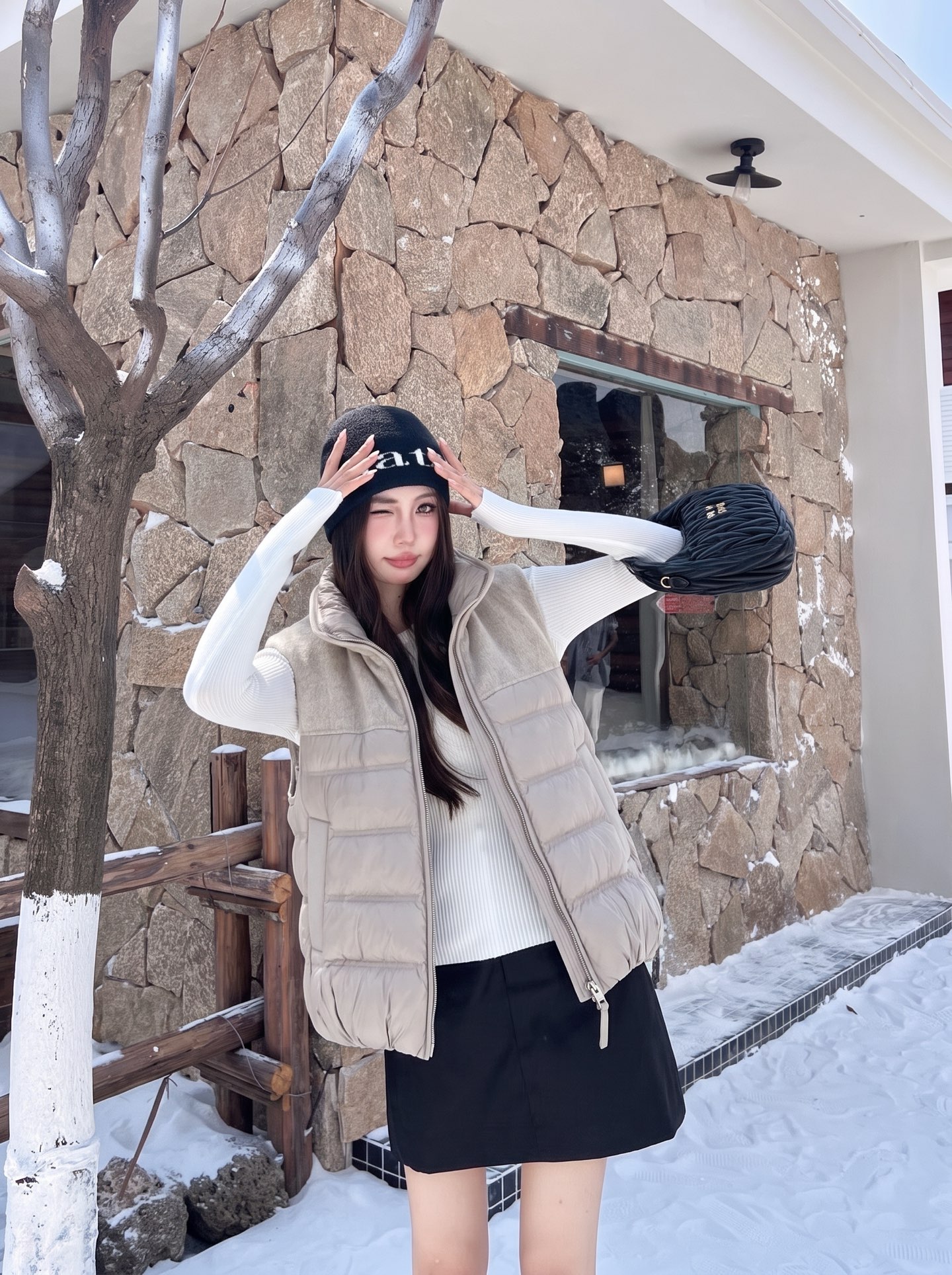 Max 26fw knit contract down vest