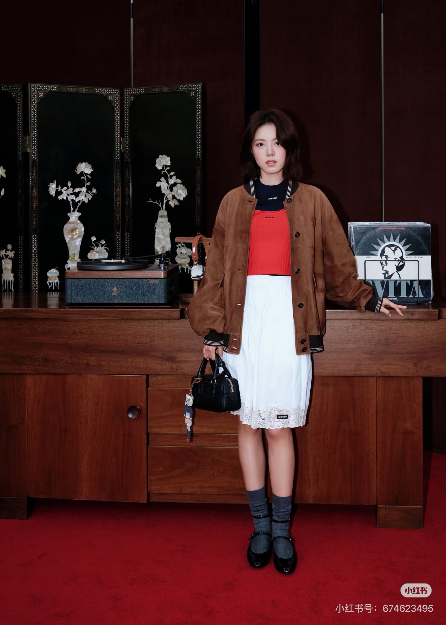 Miu 26fw leather jacket