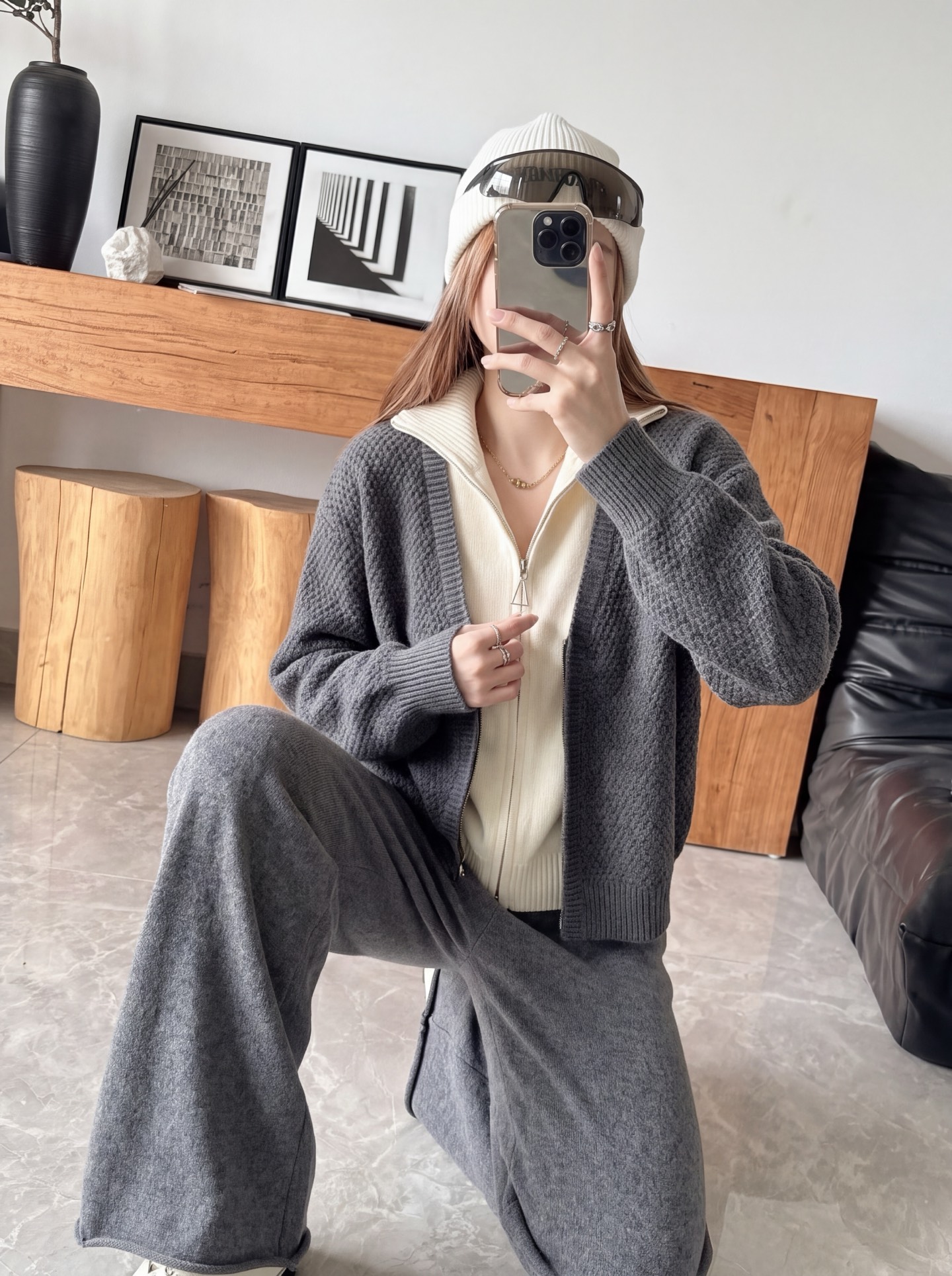 Max 26fw wool cardigan pants sets