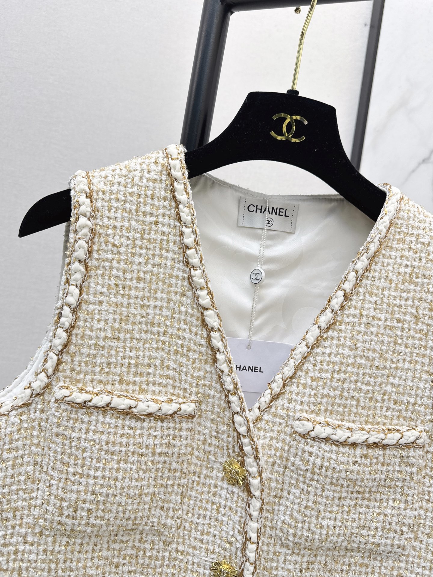 Chan 26fw tweed woven vest